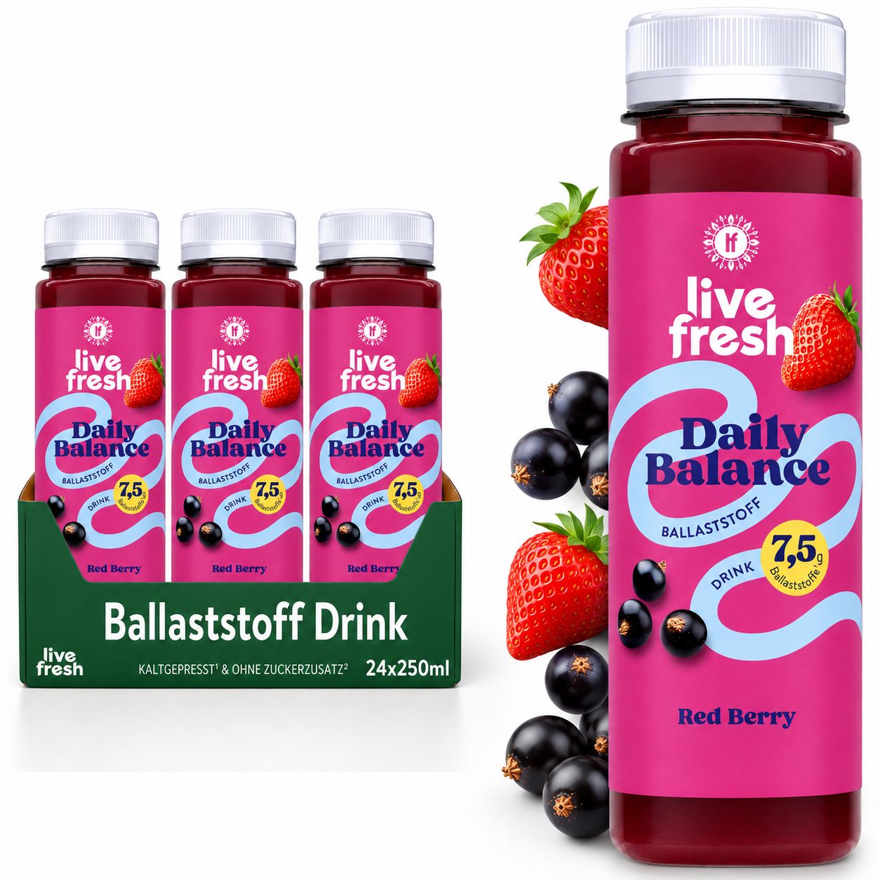 LiveFresh Ballaststoff Drink – Red Berry