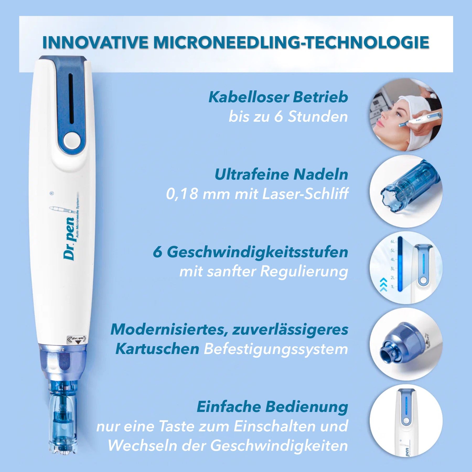 P-Beauty Dermapen Microneedling Gerät A9 für Hautpflege