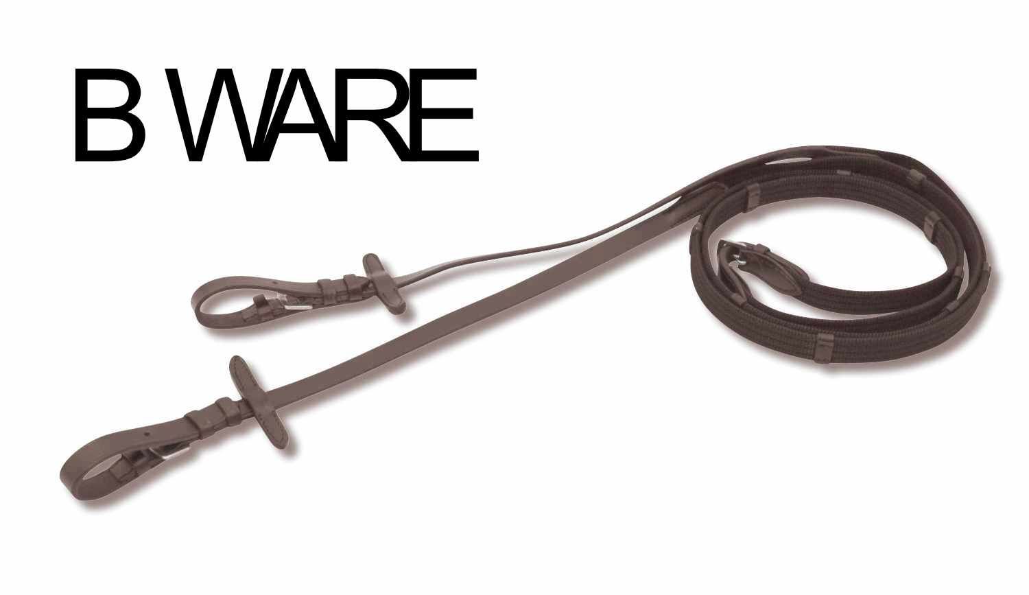 Gurtzügel mit Stegen, silberfarbene Schnallen. B WARE Schriftzug. Gebleicht.