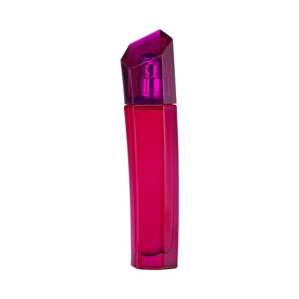 Pinkfarbener Escada Magnetism Flakon. Eckige Form, pinkfarbener Deckel. Aufschrift Escada Magnetism.