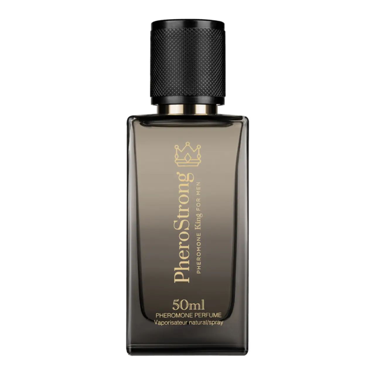 PheroStrong Pheromon Parfüm für Männer, 50ml Flakon mit schwarzem Zerstäuber.