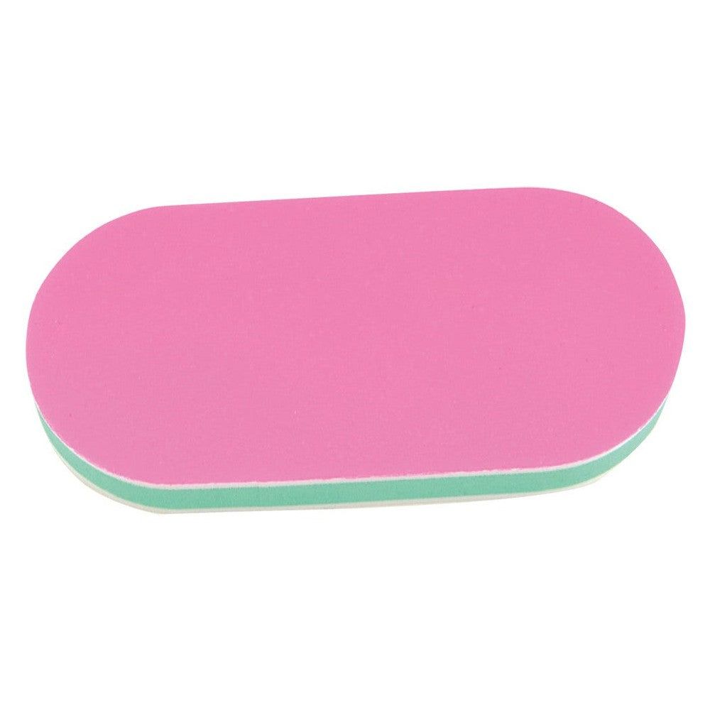 Ovaler Polierblock. Rosa Oberfläche, grüne Seiten. Mehrschichtiges Design.