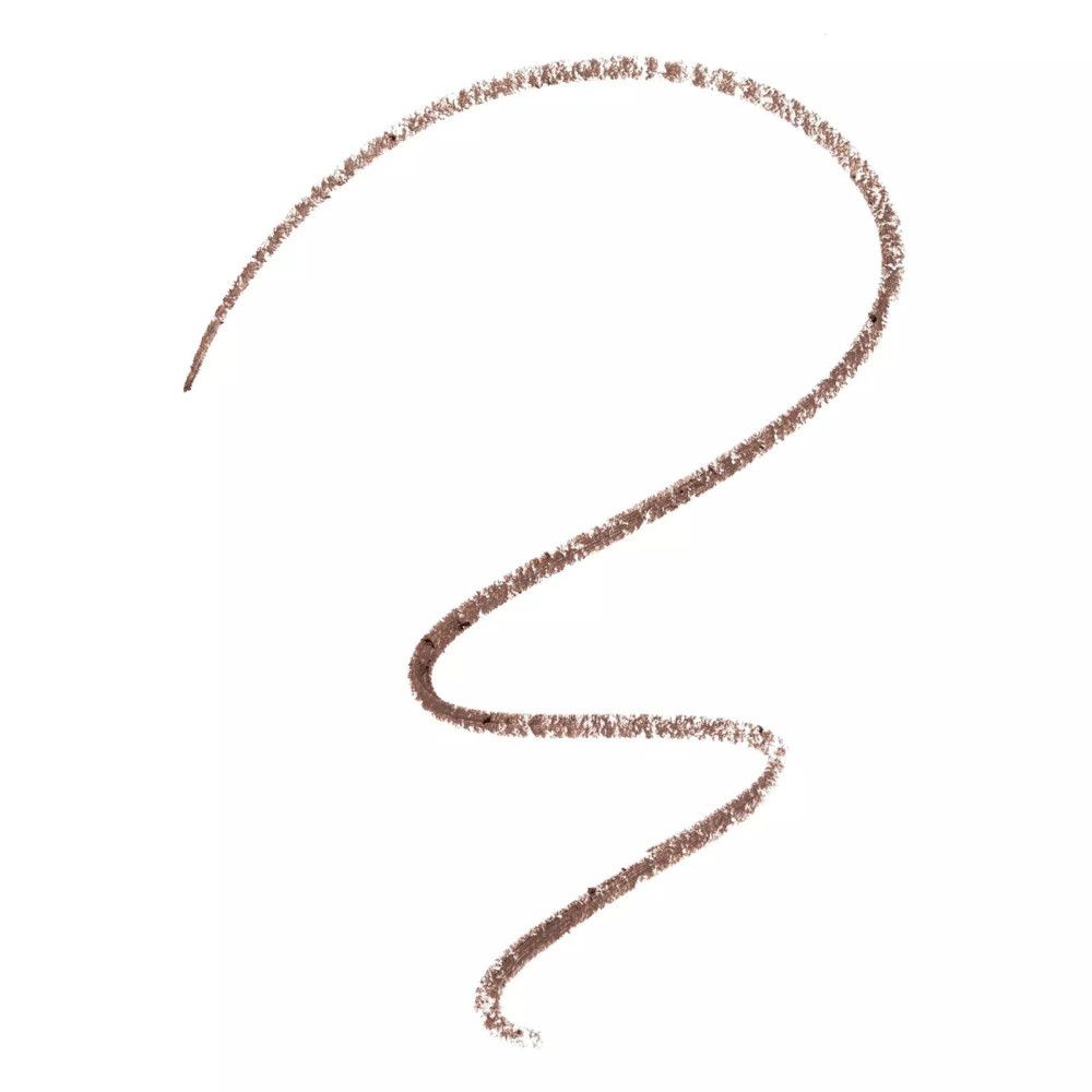 Brauner Strich, der die Textur des Augenbrauenstifts zeigt.