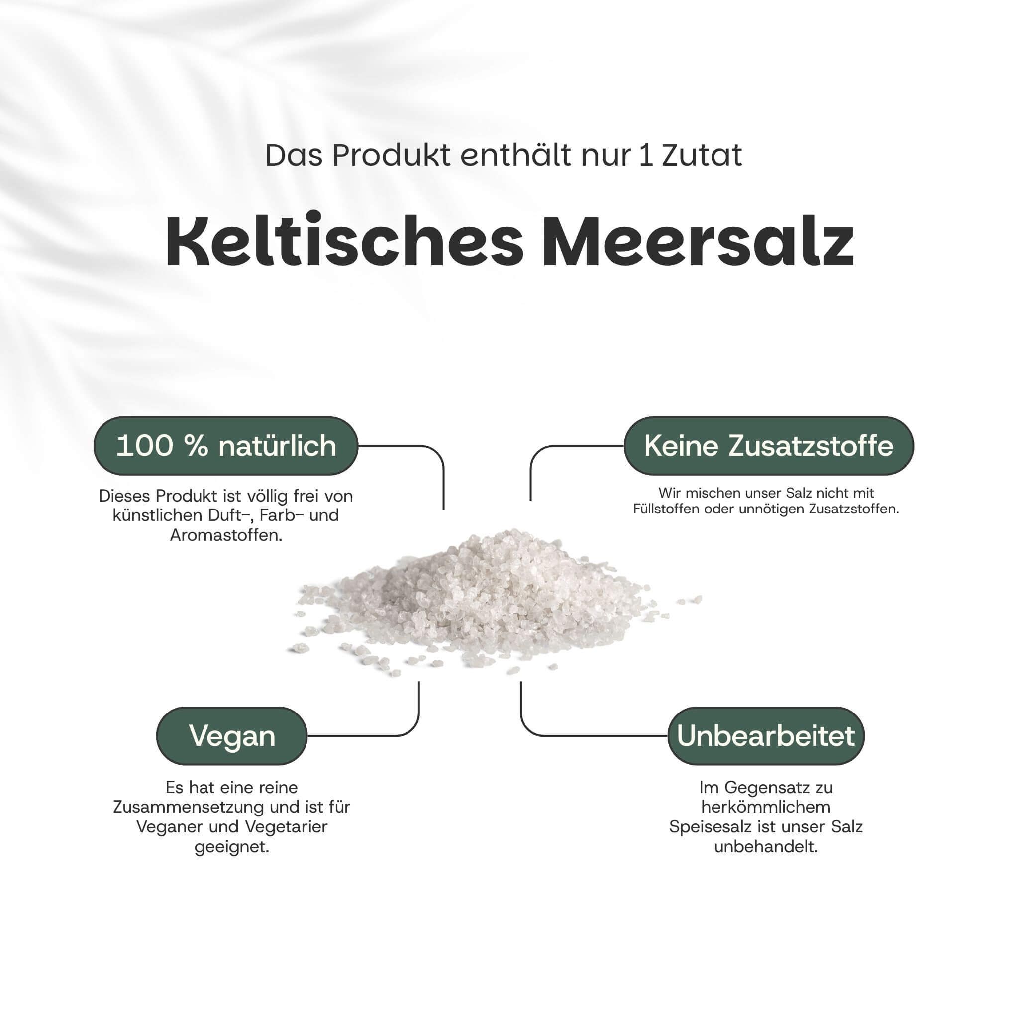 Keltisches Meersalz, 100% natürlich. Keine Zusatzstoffe. Vegan. Unbearbeitet. Salz auf weißem Hintergrund.