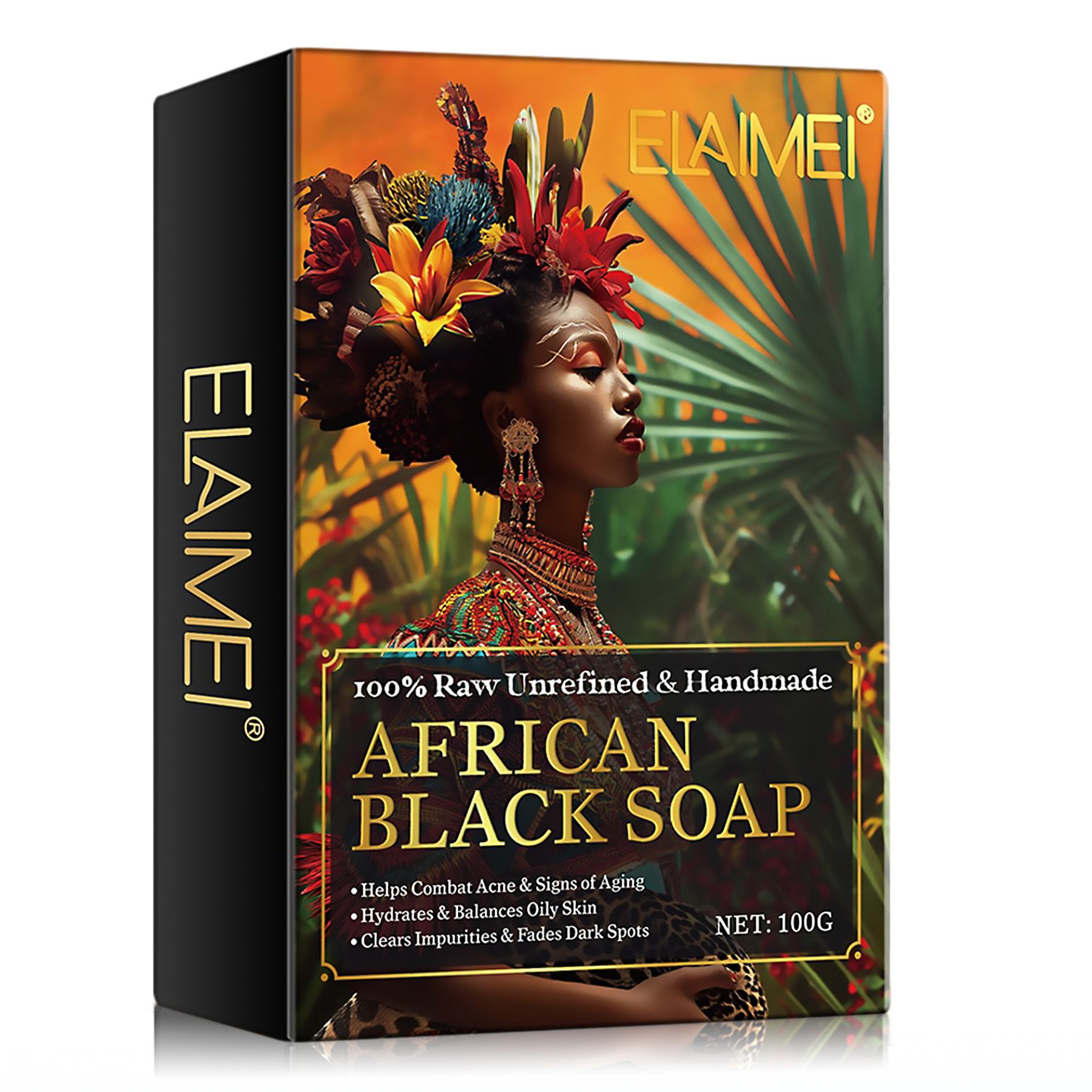Aliver Afrikanische Schwarze Naturseife für Hautpflege
