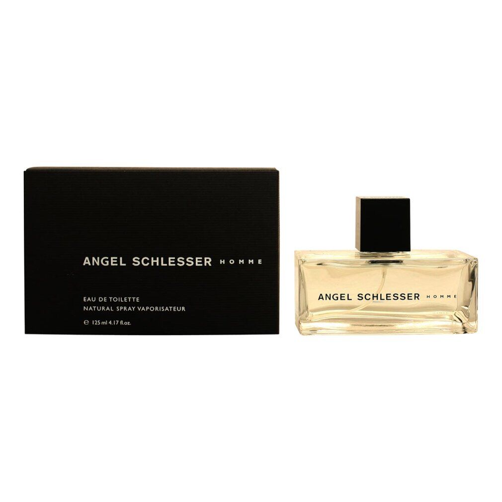 Flakon und Schachtel. Aufschrift: ANGEL SCHLESSER Homme. Eau de Toilette. 125ml.