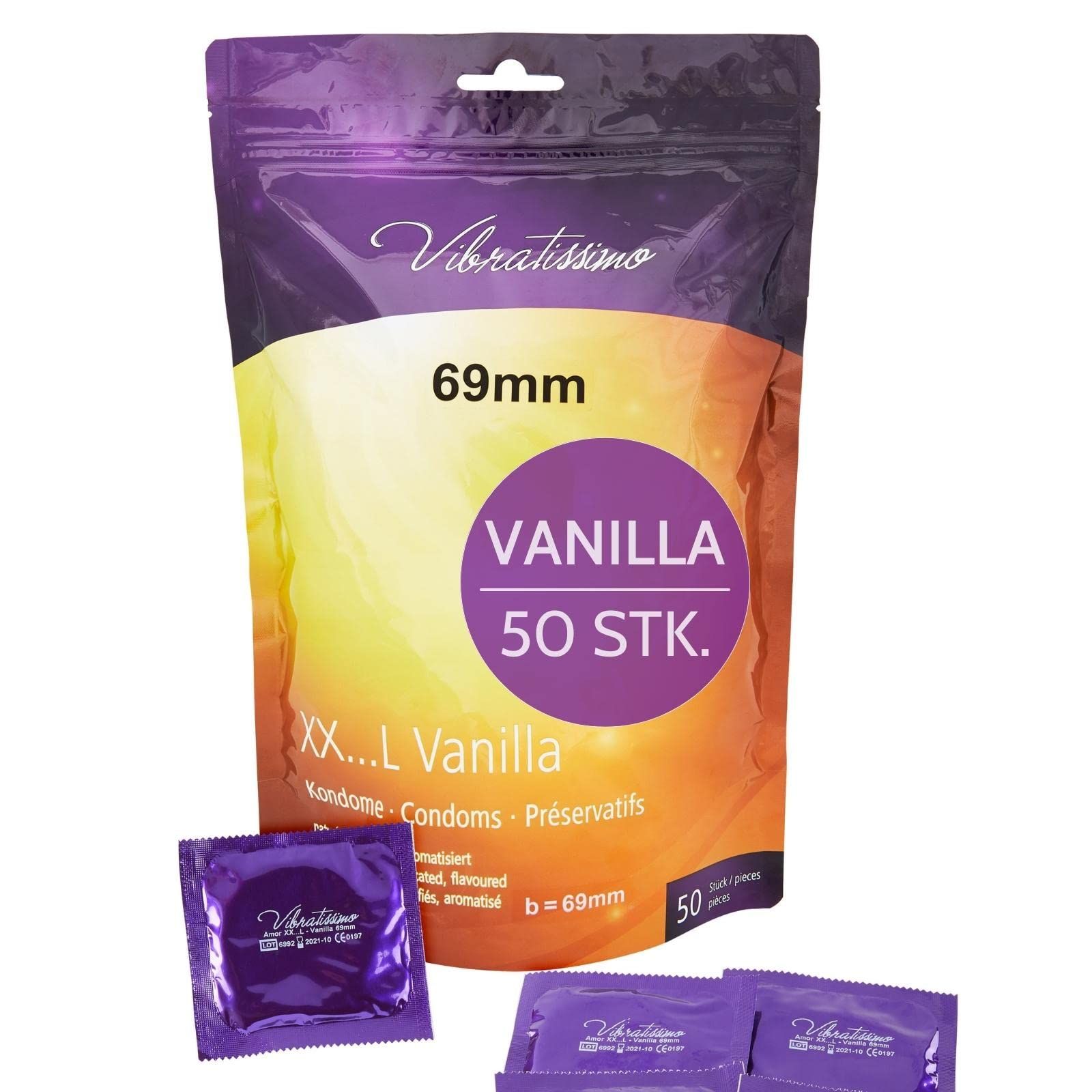 Verpackung 'Vitalis Premium', 12 Komfort Plus Kondome, 53mm. Naturkautschuk, extra feucht, extra großes Kopfteil.