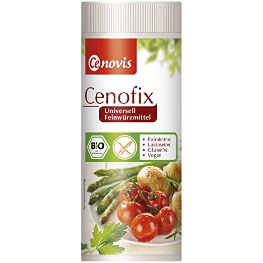 Cenovis Cenofix Feinwürzmittel Dose mit BIO, glutenfrei und vegan Siegeln.