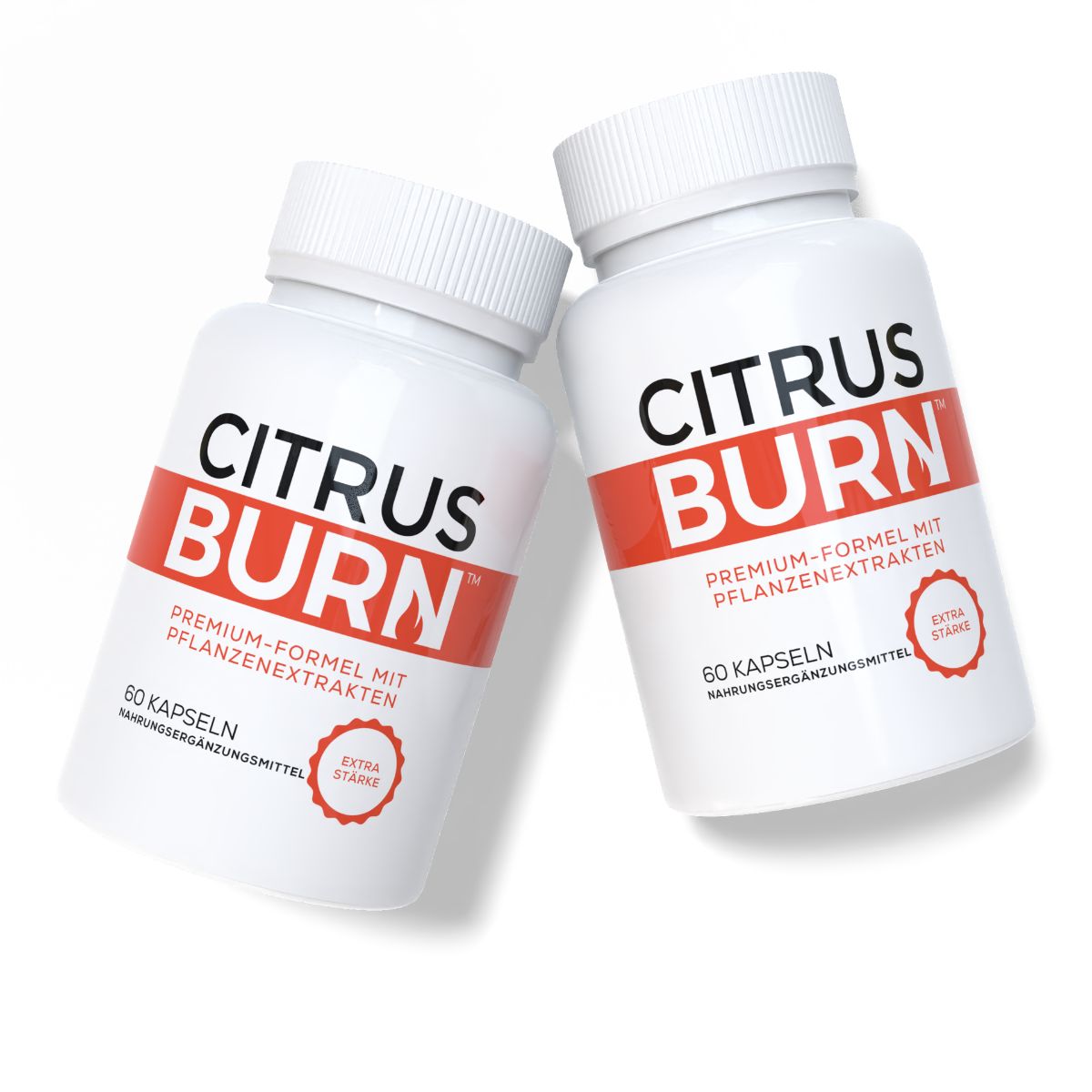Zwei Flaschen CITRUS BURN, 60 Kapseln, Premium-Formel mit Pflanzenextrakten.