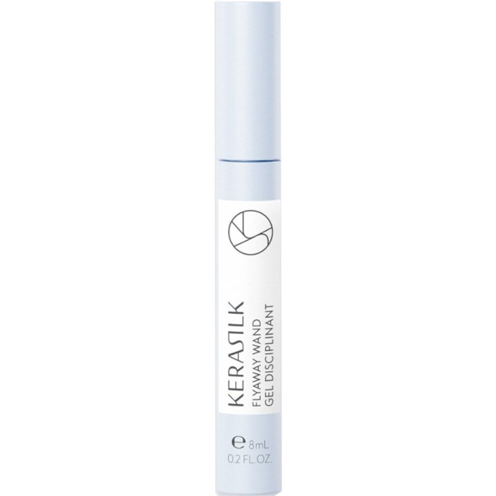 Kerasilk Flyaway Wand. Zylindrische, hellblaue Tube mit weißem Etikett. Logo und Produktname. Volumen: 8ml/0.2 FL.OZ.