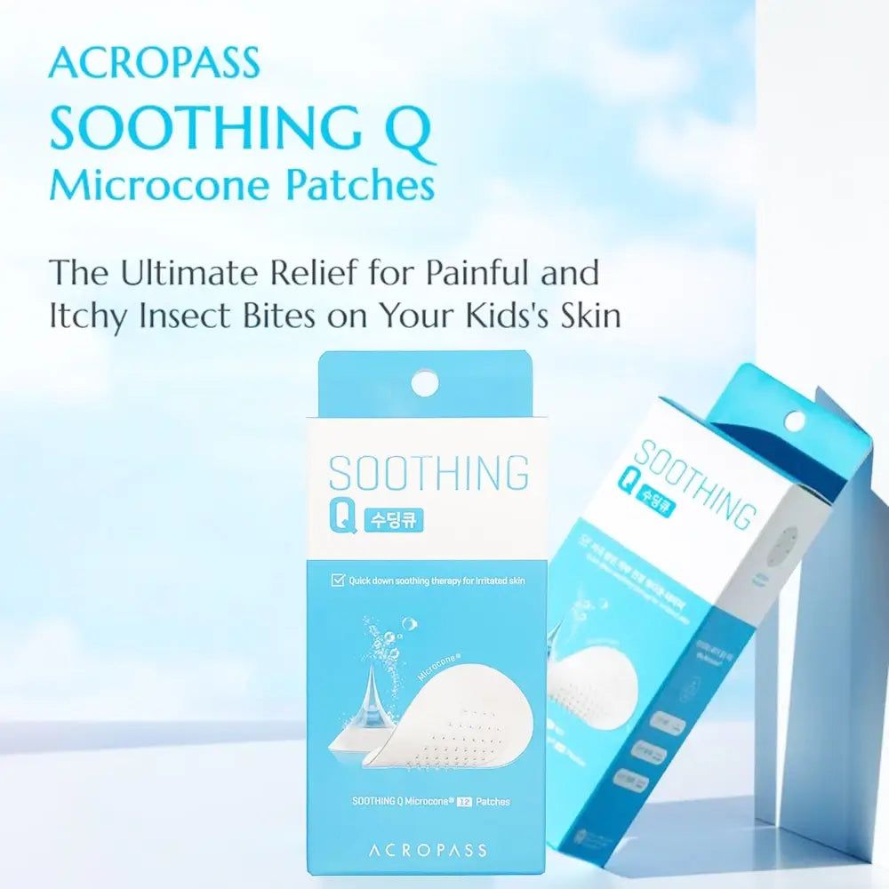 ACROPASS Soothing Q Mikro-Nadel-Pflaster Verpackung und Produktbild.