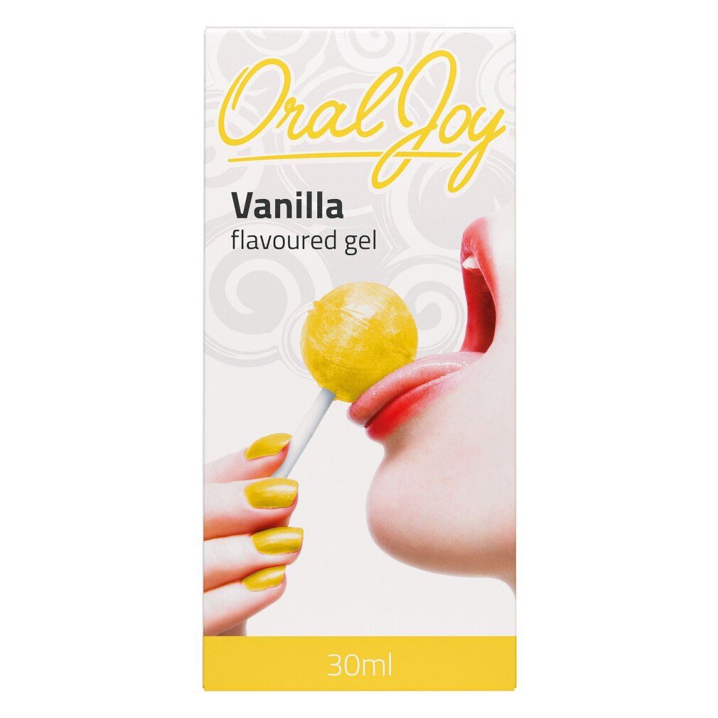 Cobeco Oral Joy Vanilla: Flavour Gel in 30ml Flasche mit Pumpspender und Umverpackung.