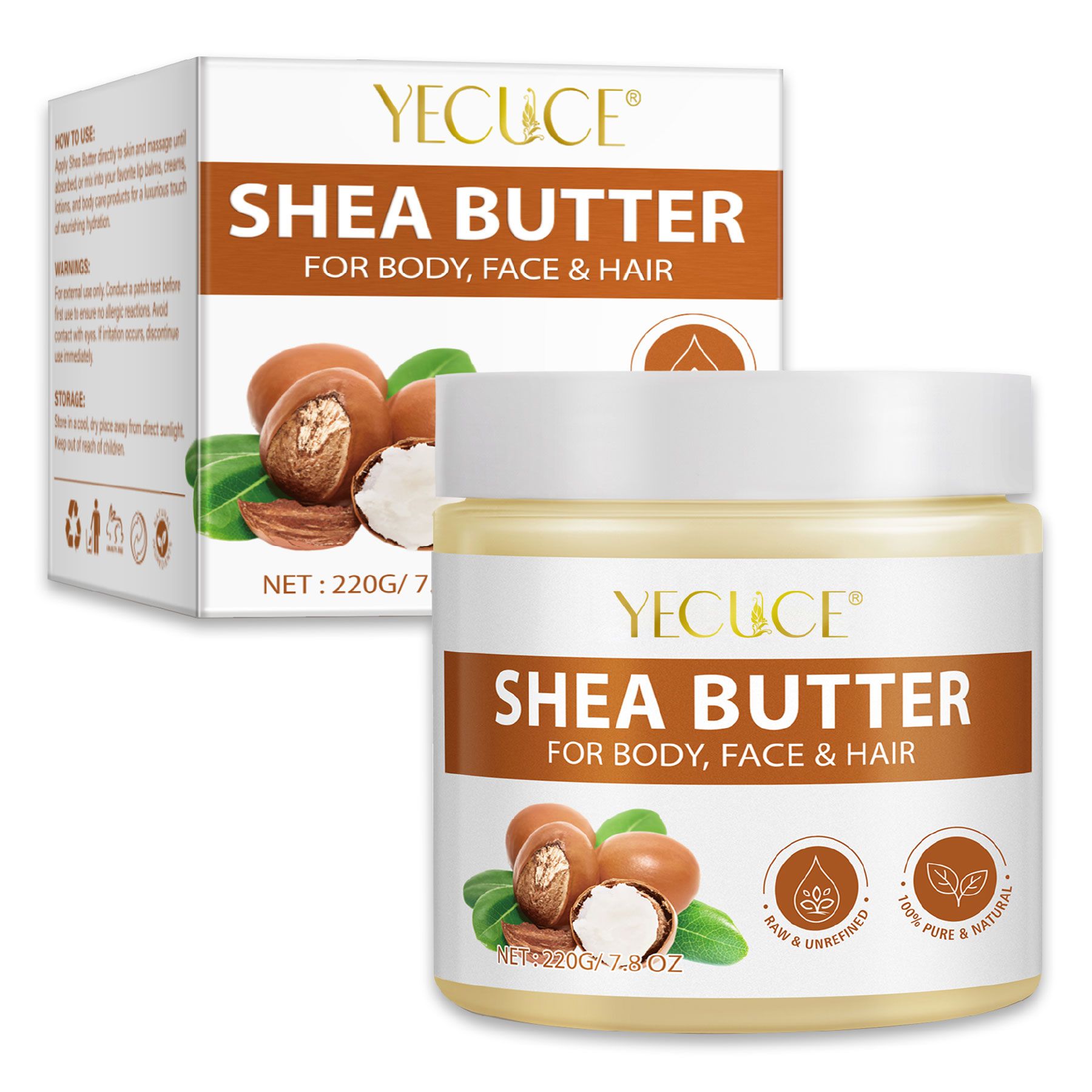 P-beauty Körpercreme Shea Butter 100% Rein Naturbelassener für die Hautpflege