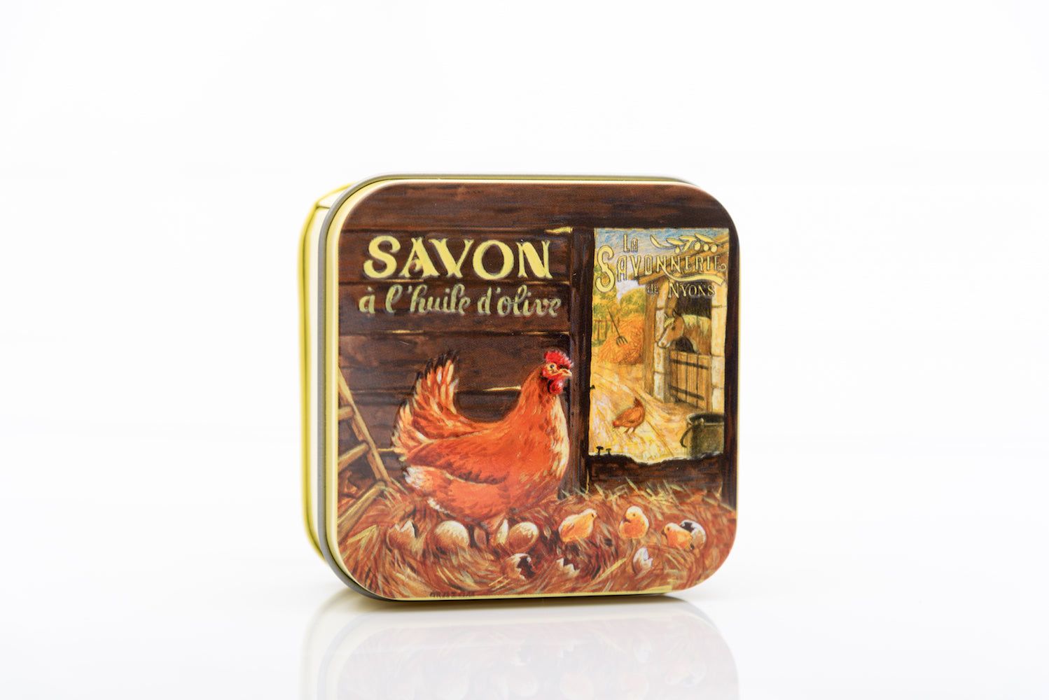 La Savonnerie de Nyons - Metallbox mit Seife "Henne"