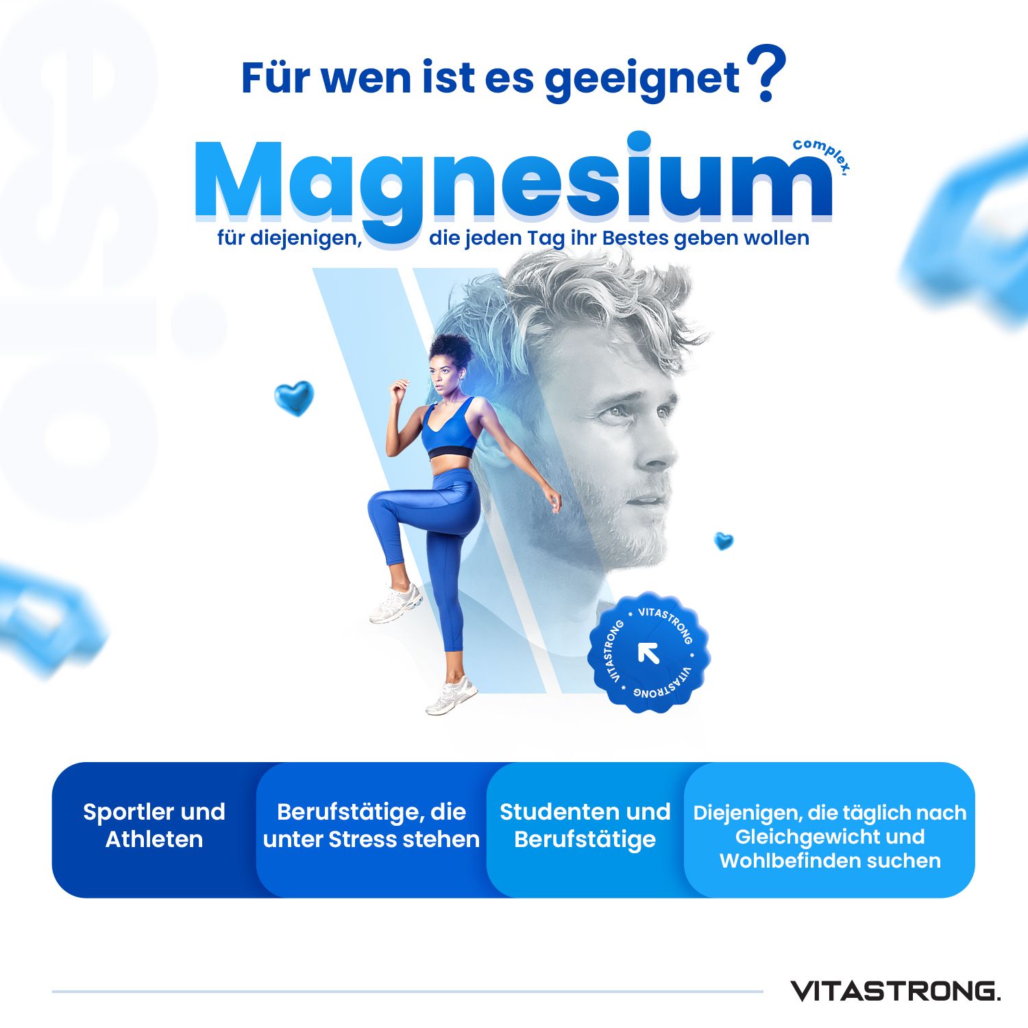 Vitastrong Multivitamin & Magnesium 5-in-1 – Energie und optimale Aufnahme