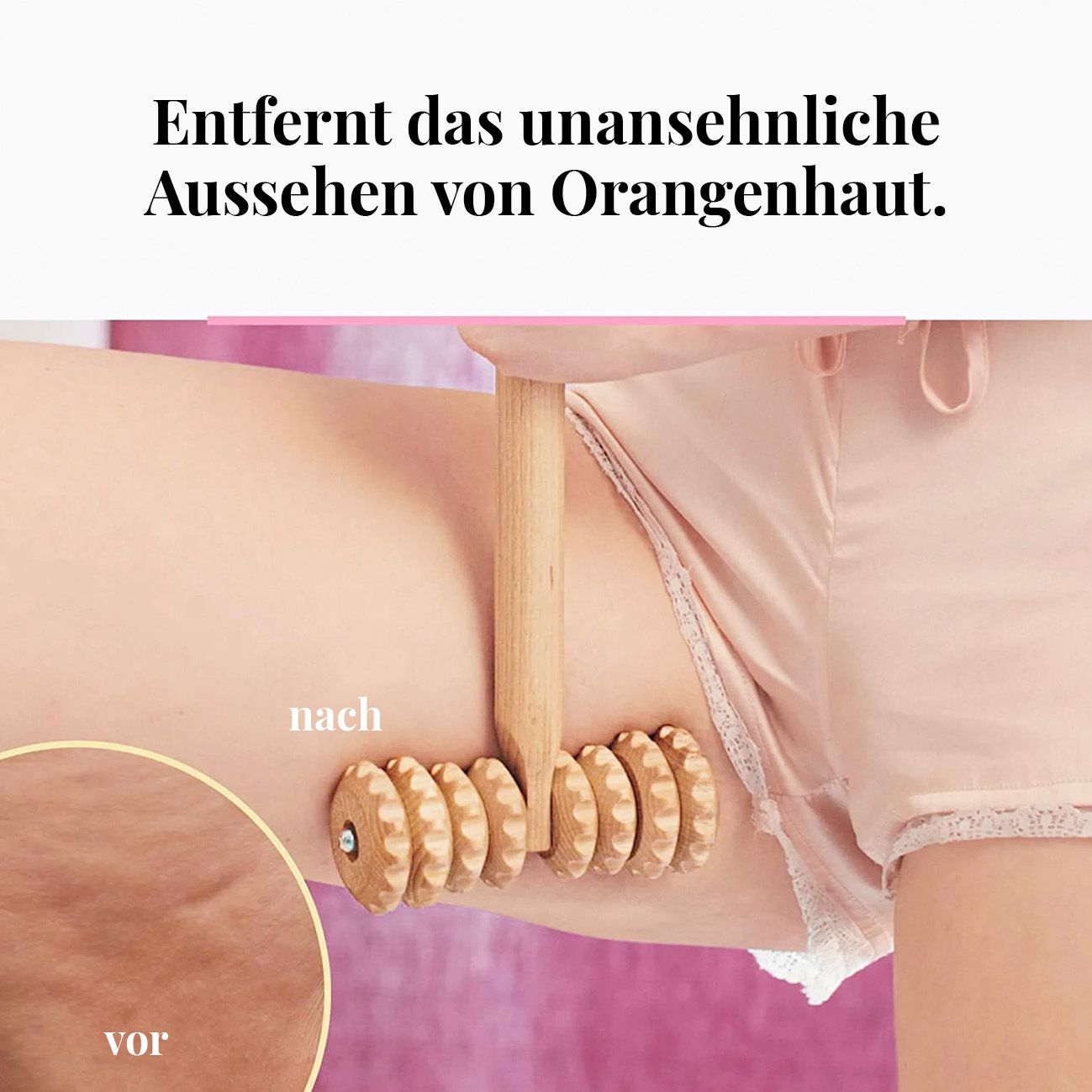 tuuli Anti Cellulite Massagegerät Massageroller Roller Maderotherapie T-Form aus Holz