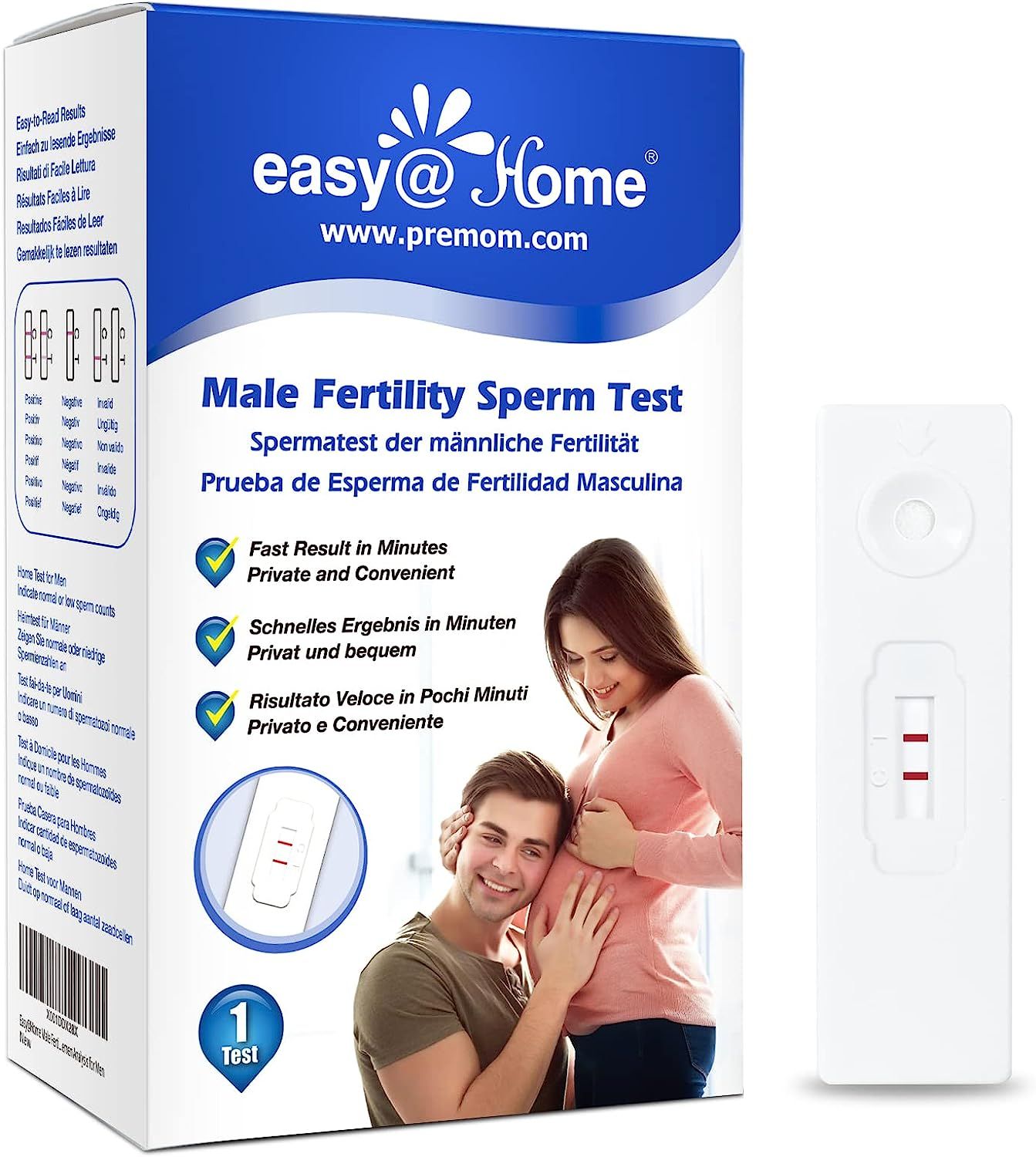 Fruchtbarkeitstest Sperma Test für Männer Easy@Home 1 x Spermientest  Zeugungsfähigkeit Schnelltest 1 St 