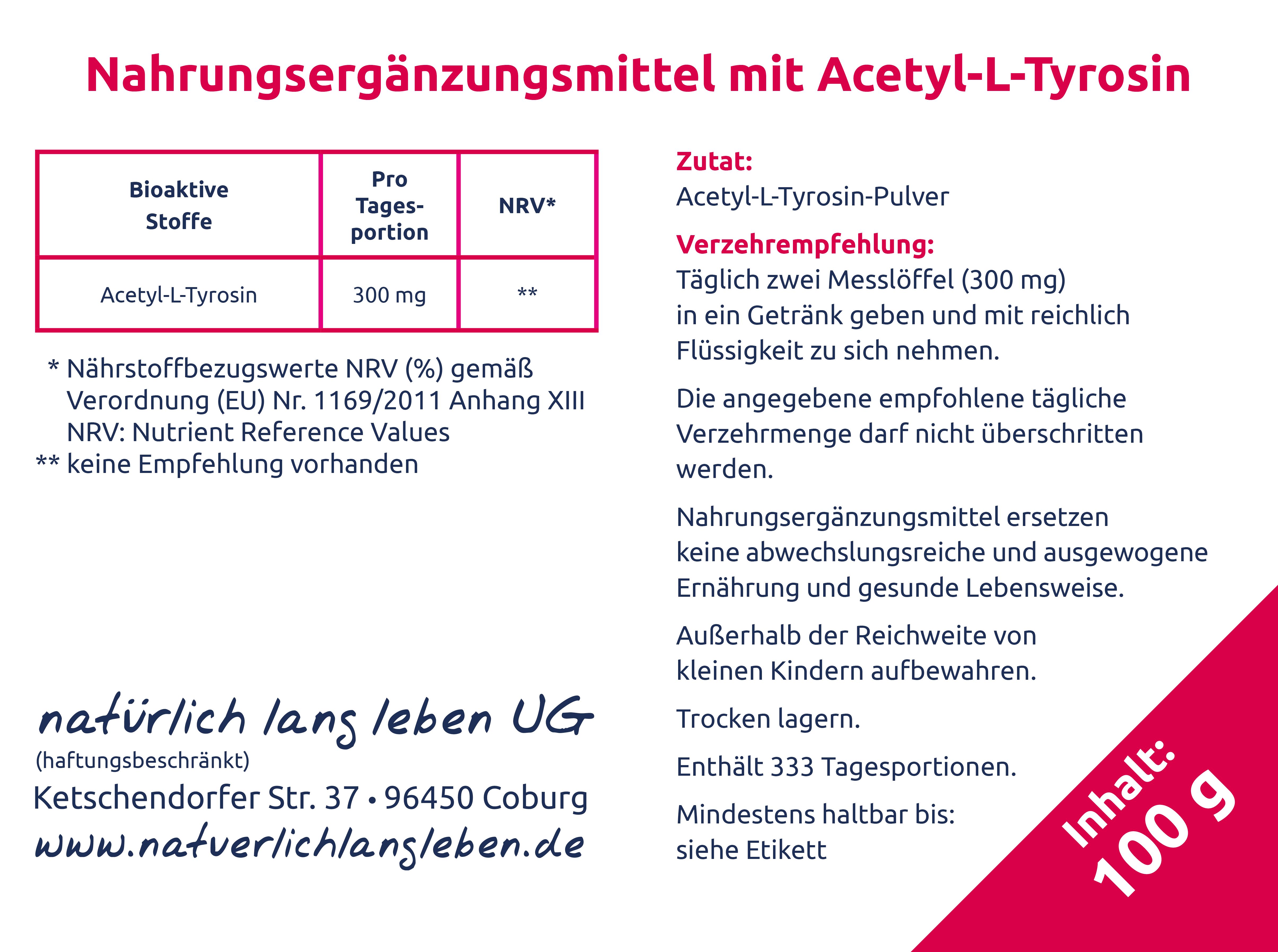 Rückseite einer Verpackung mit Nährwertangaben, Zutaten und Inhaltsangabe 100 g.