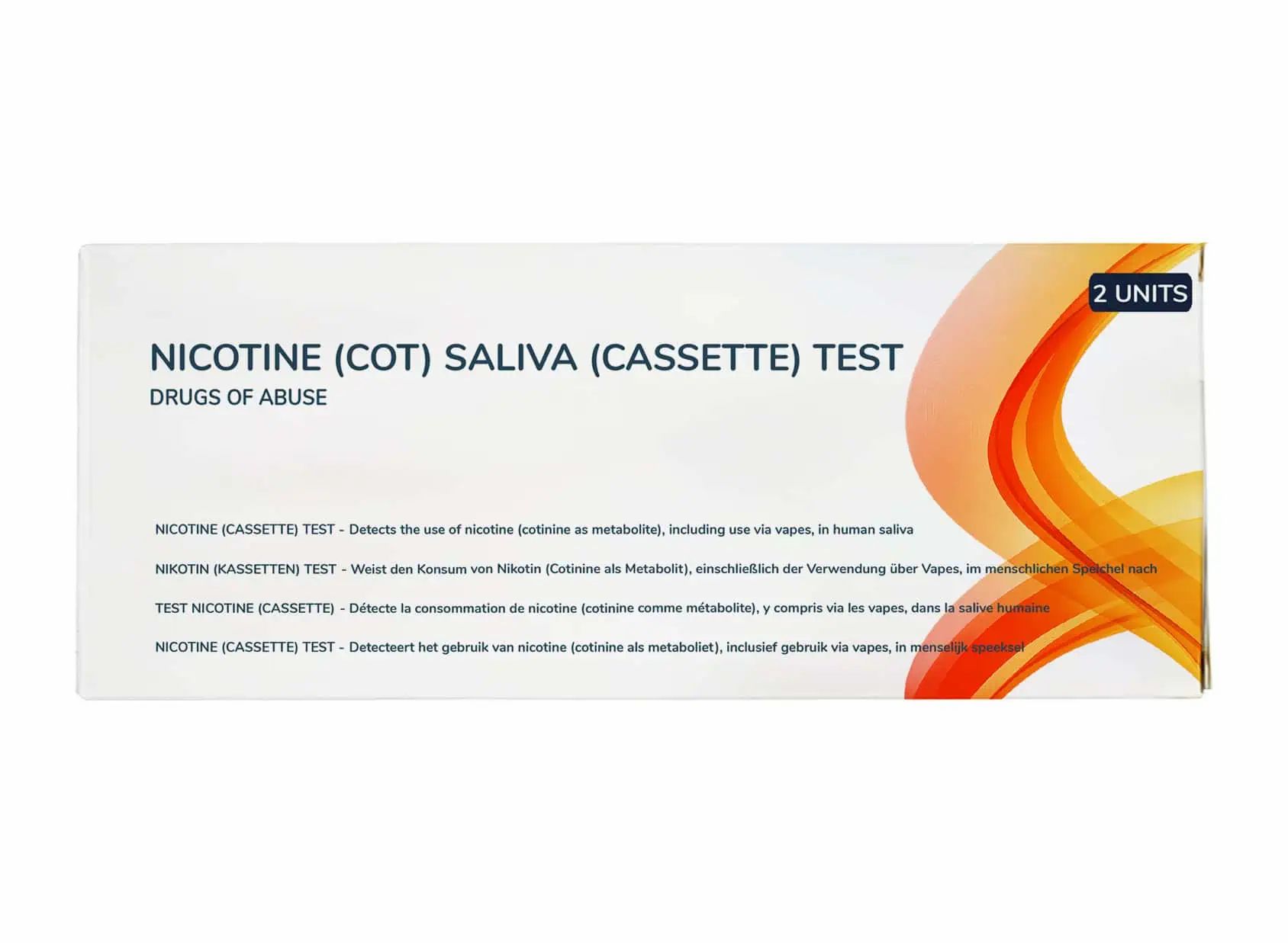 Verpackung für Nikotin (Cotinin) Speichel-Selbsttests (2 Einheiten).