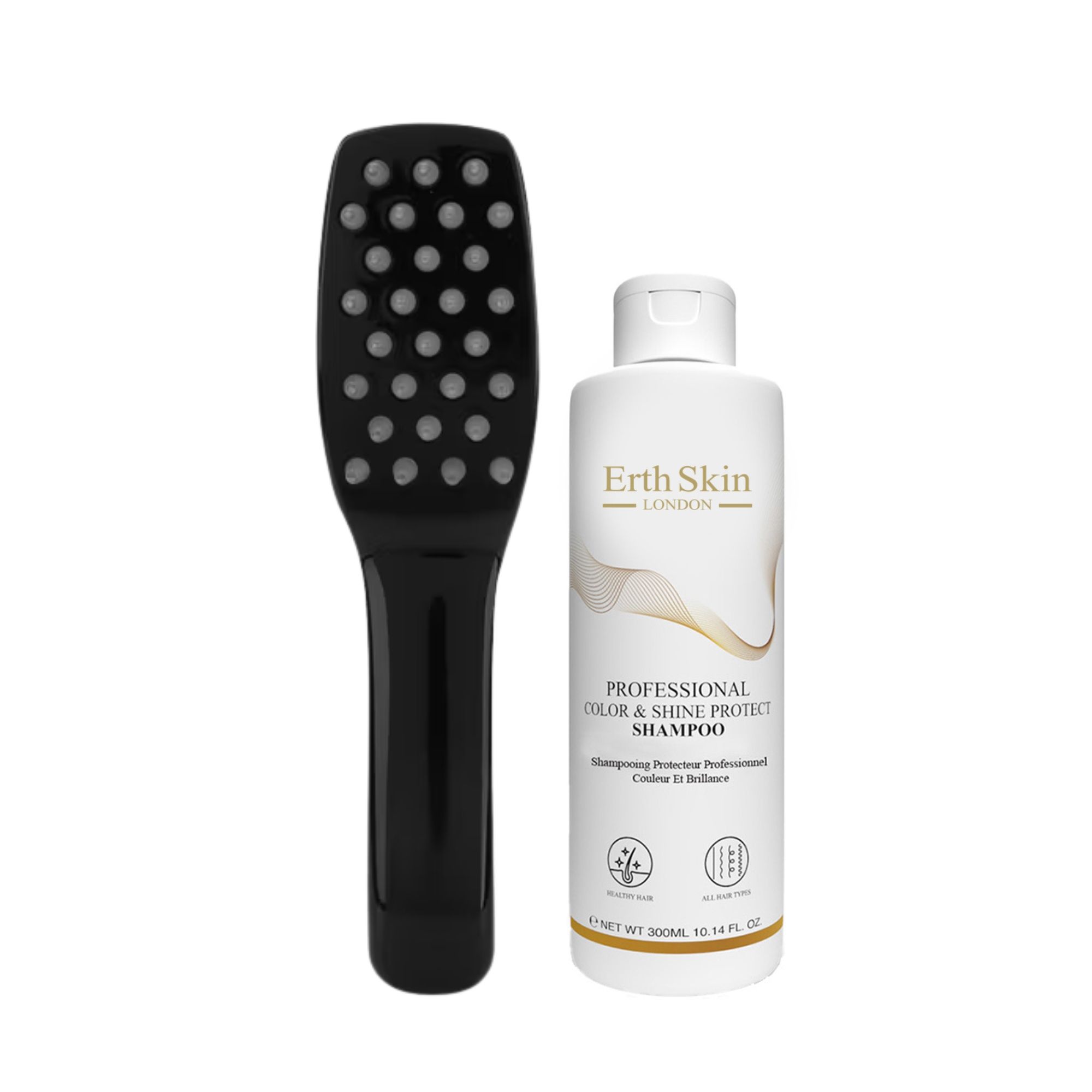 ErthSkin London LED Haarwuchsbürste Duo Farbschutz Shampoo