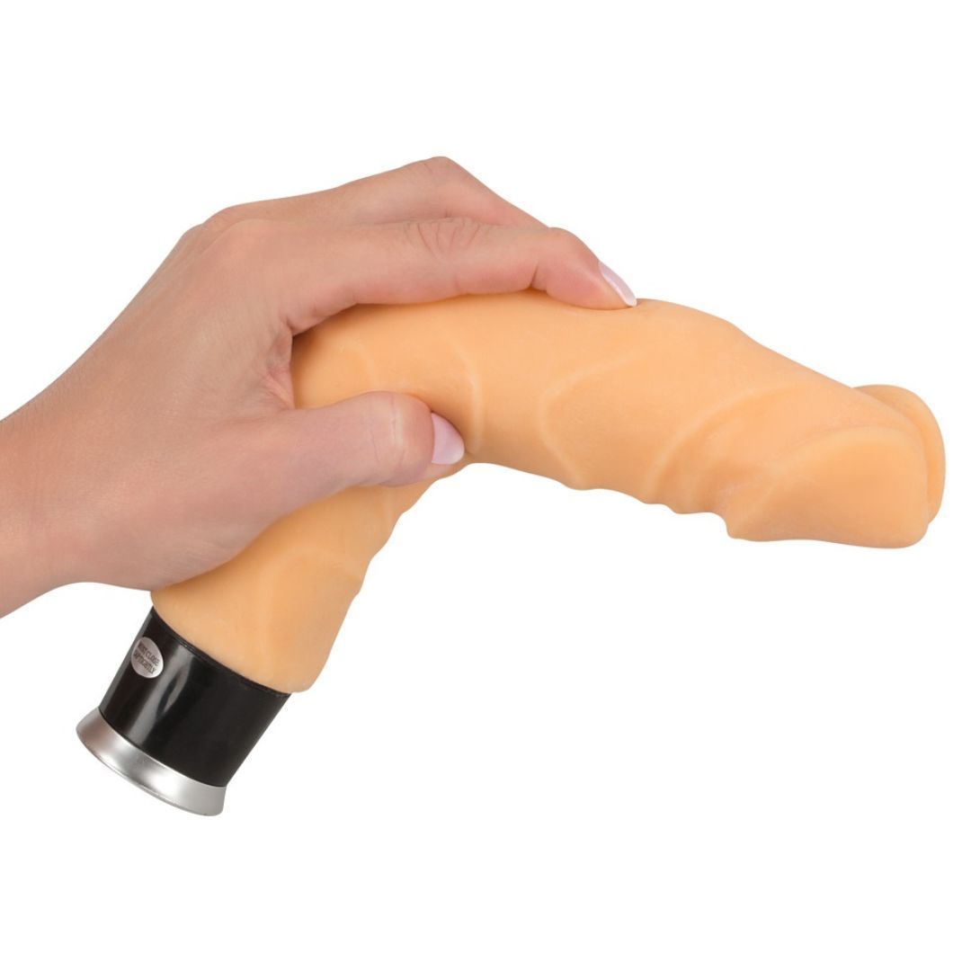 Naturvibrator „Big Vibe“ mit Äderung und praller Eichel, schwarz | 8 Vibrationsmodi | Nature Skin