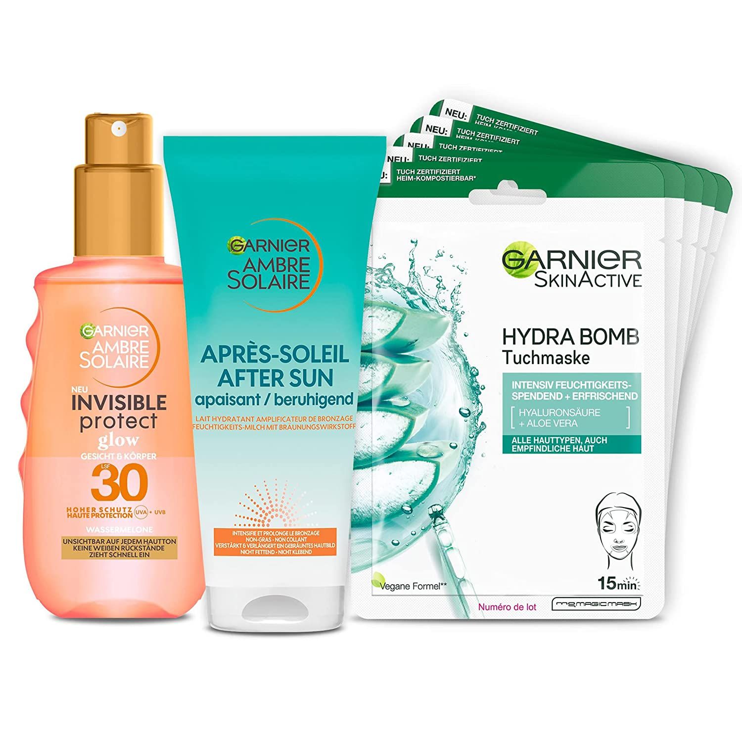 Set St Gesicht Sonnenschutz After Sonnenschutzspray Sun 30, Körper, 1 Garnier und für LSF Mit