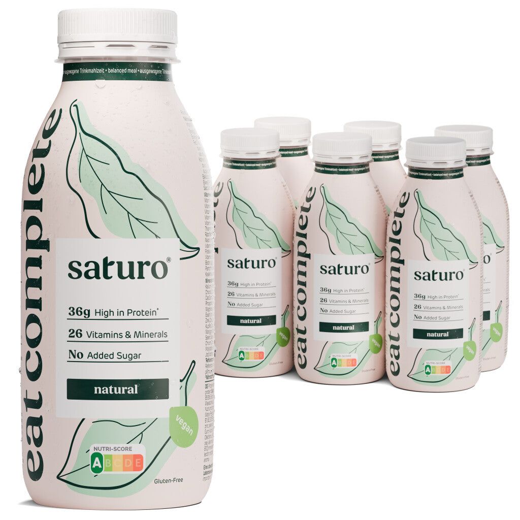 Saturo Trinknahrung Vegan Natural | Astronautennahrung Mit Protein | Trinkmahlzeit Mit Nährstoffen
