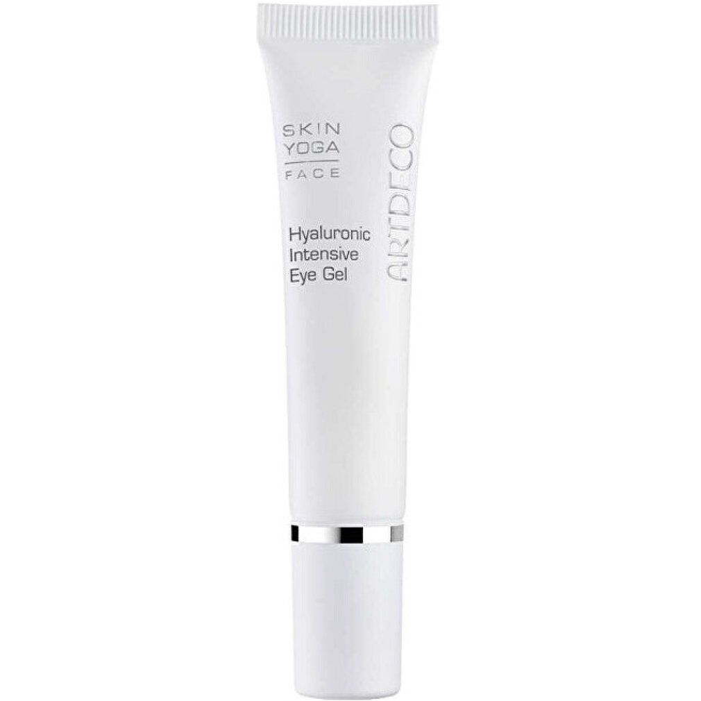 Weiße Tube mit silbernem Applikator. Enthält Hyaluronic Intensive Eye Gel.