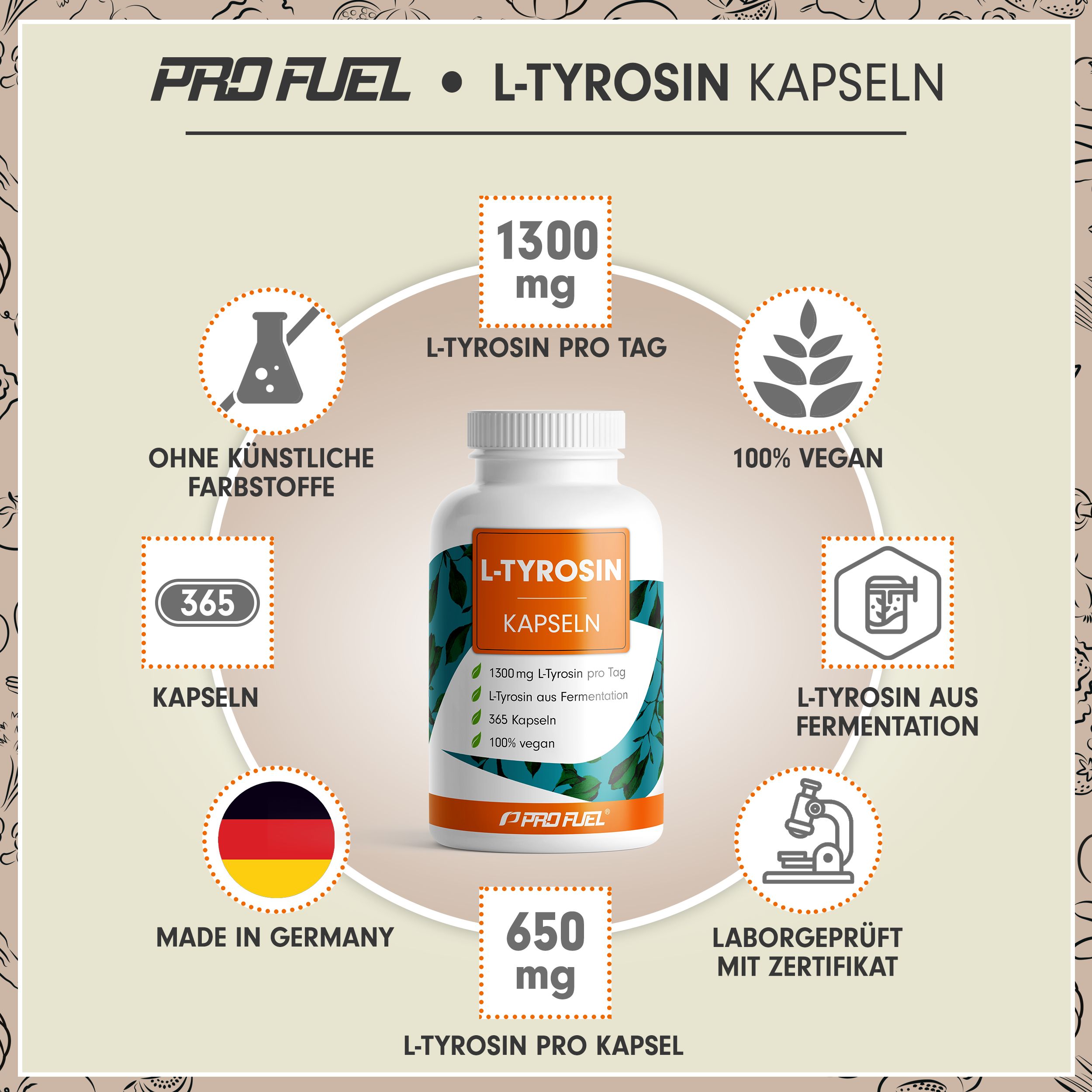 ProFuel - L-Tyrosin 365 Kapseln