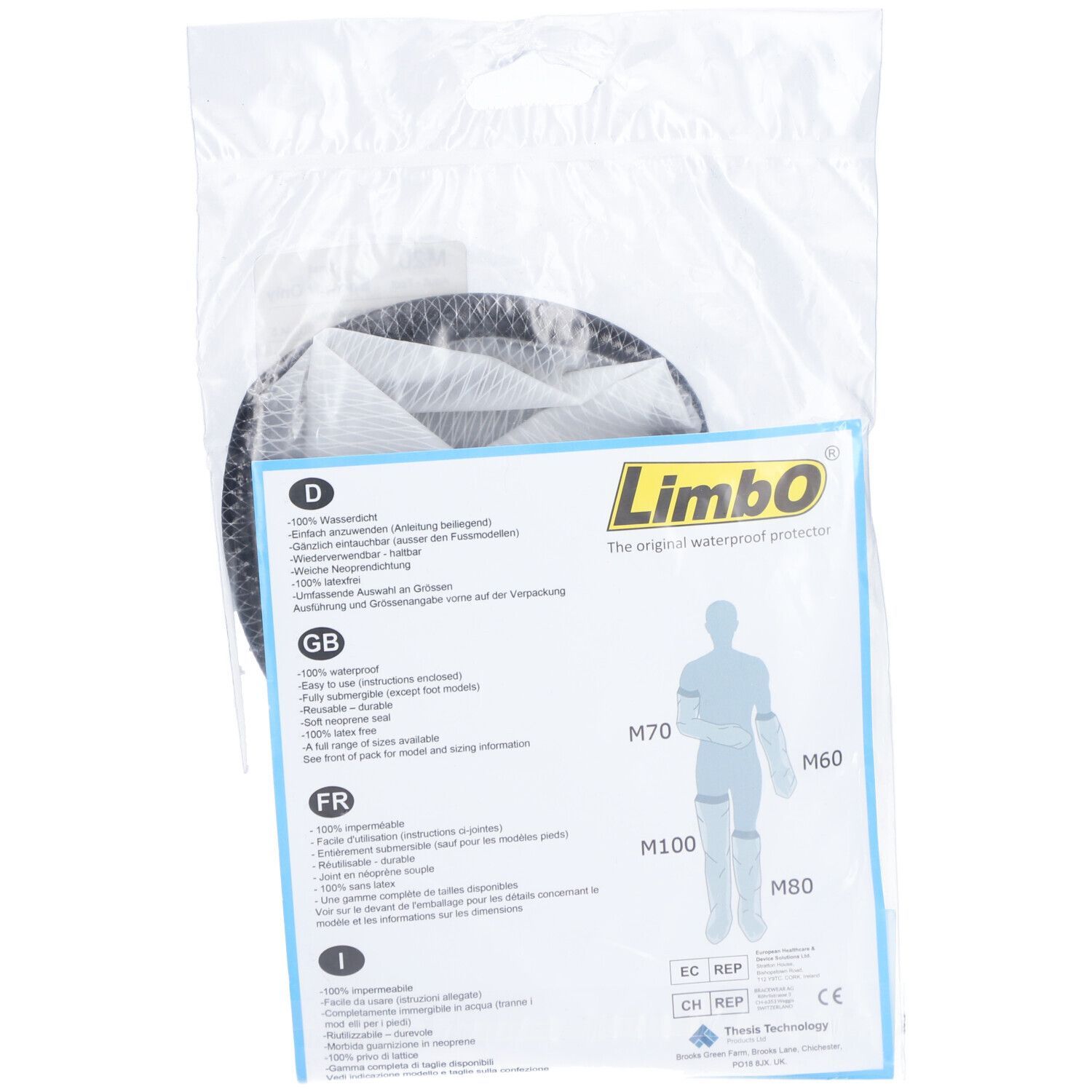 LIMBO Duschschutz Fuß – klein, Erwachsene, für Gips & Mull