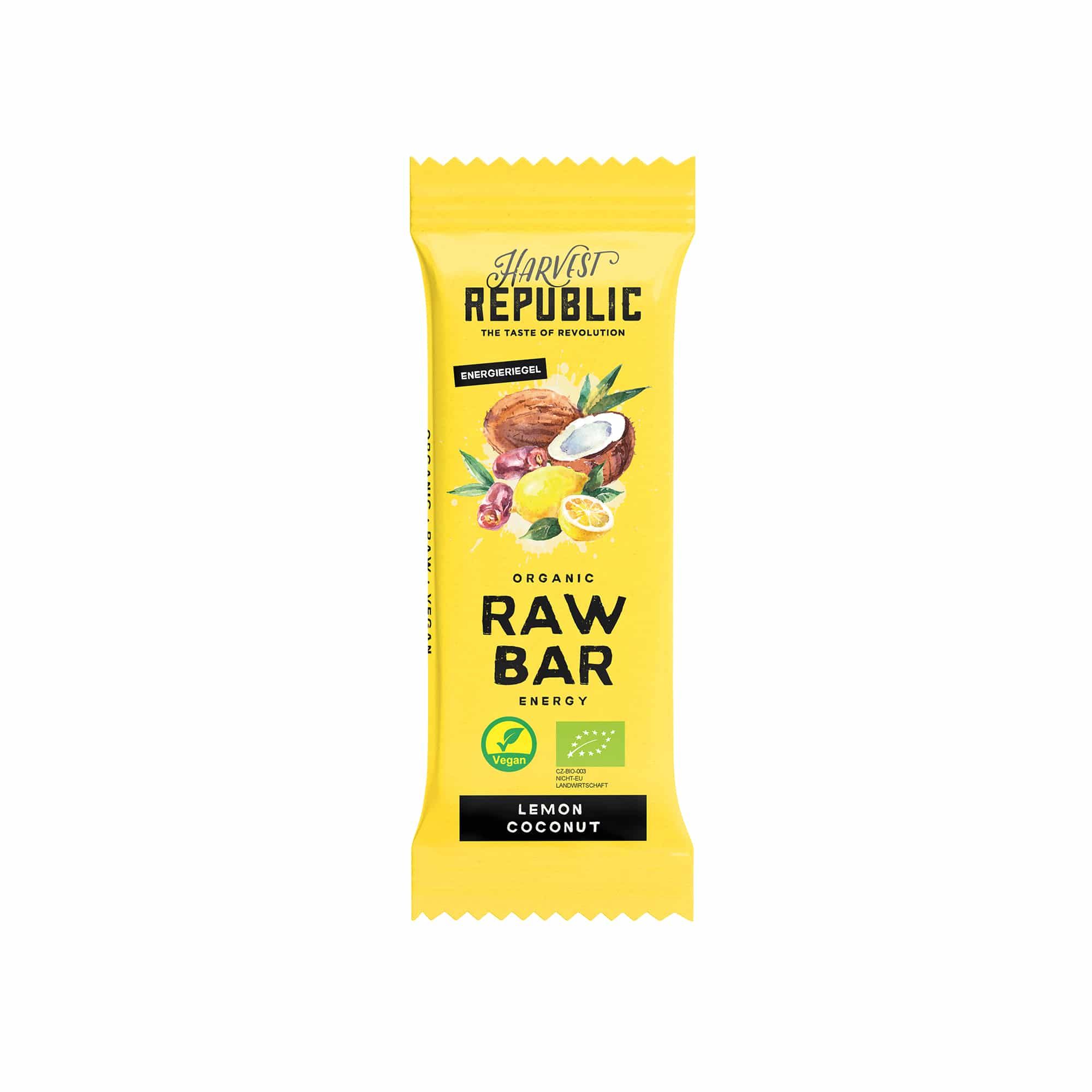 Harvest Republic Bio Raw Bar, Fruchtriegel, Lemon &amp; Coconut 50 g - Shop ...