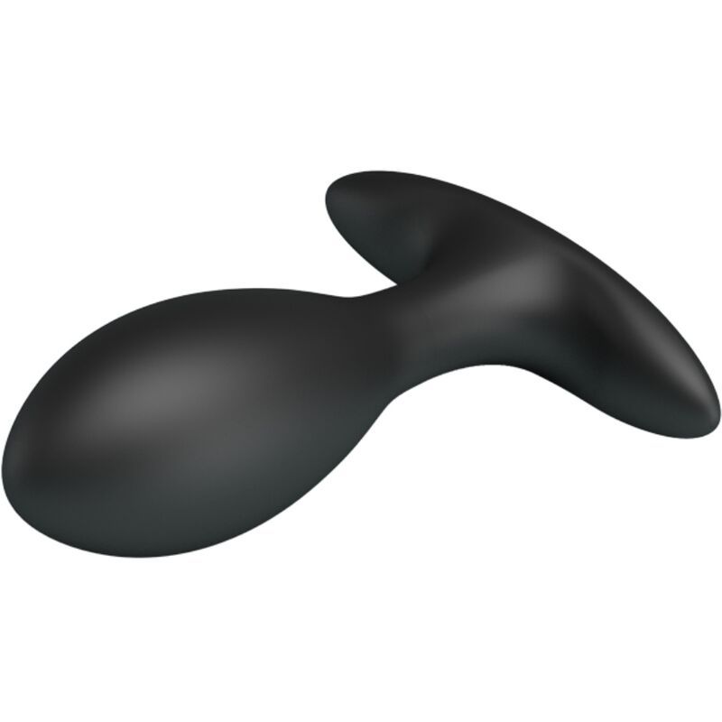 Schwarzer aufblasbarer Analstecker mit Maßen: 91mm Länge, 32mm Breite, 58mm Basis, 100mm Schlauch.