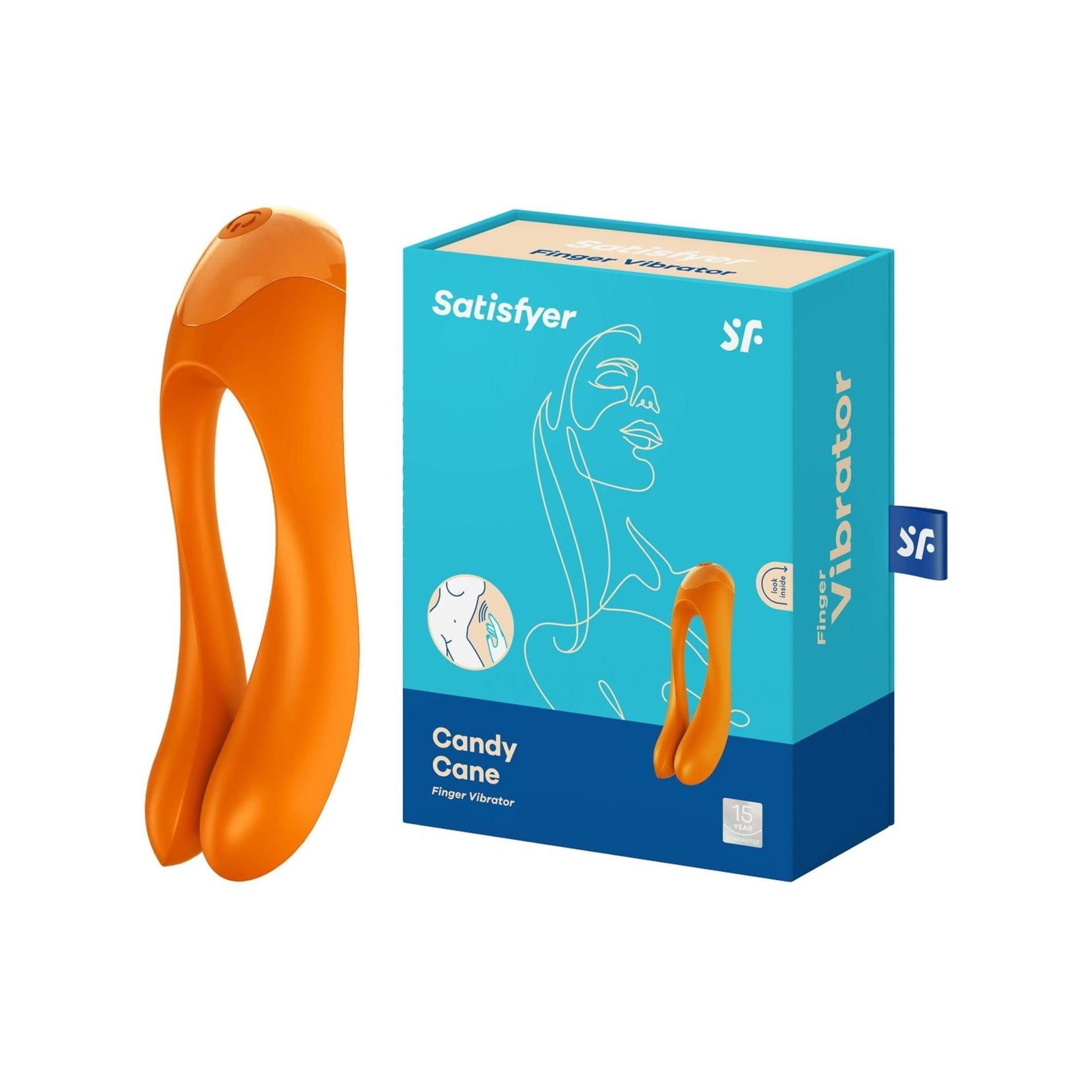 Orange Finger Vibrator und Verpackung