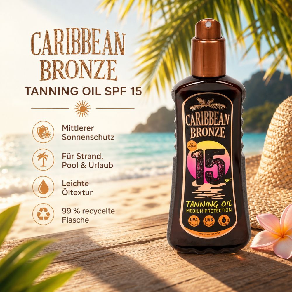 Caribbean Bronze Bräunungsöl Spray LSF 15 Medium Protection