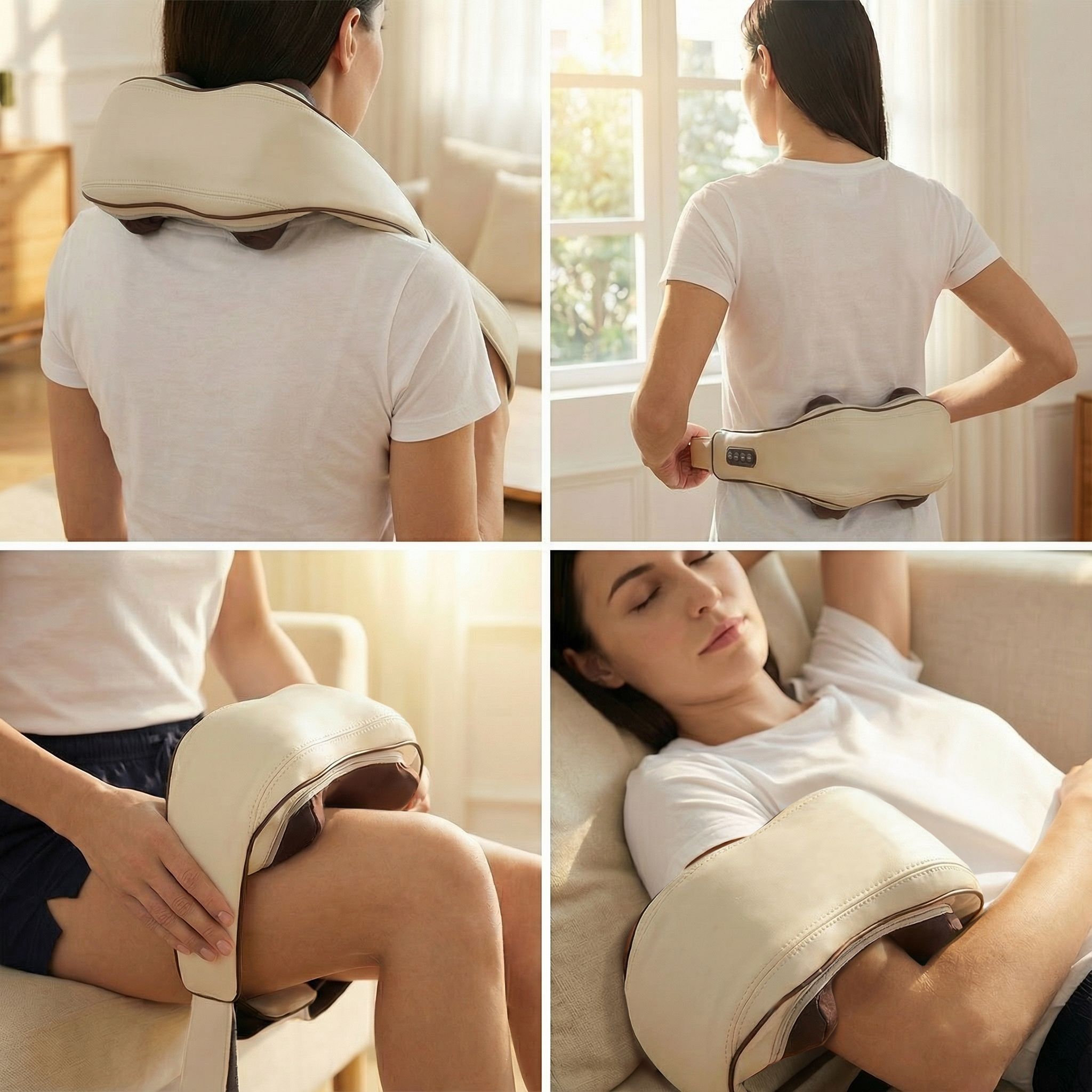 Shiatsu-Nacken- & Schultermassagegerät mit Wärme –Tiefenmassage für Nacken, Rücken & Halswirbelsäule