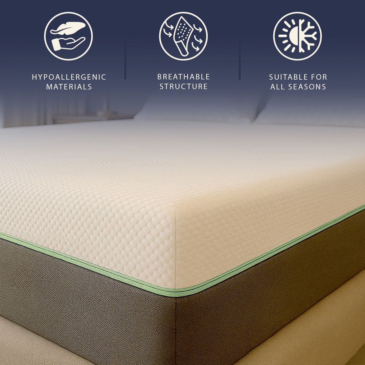 The White Stone Matratze 90x190 Taschenfedern und Memory Foam Hoch 25 cm