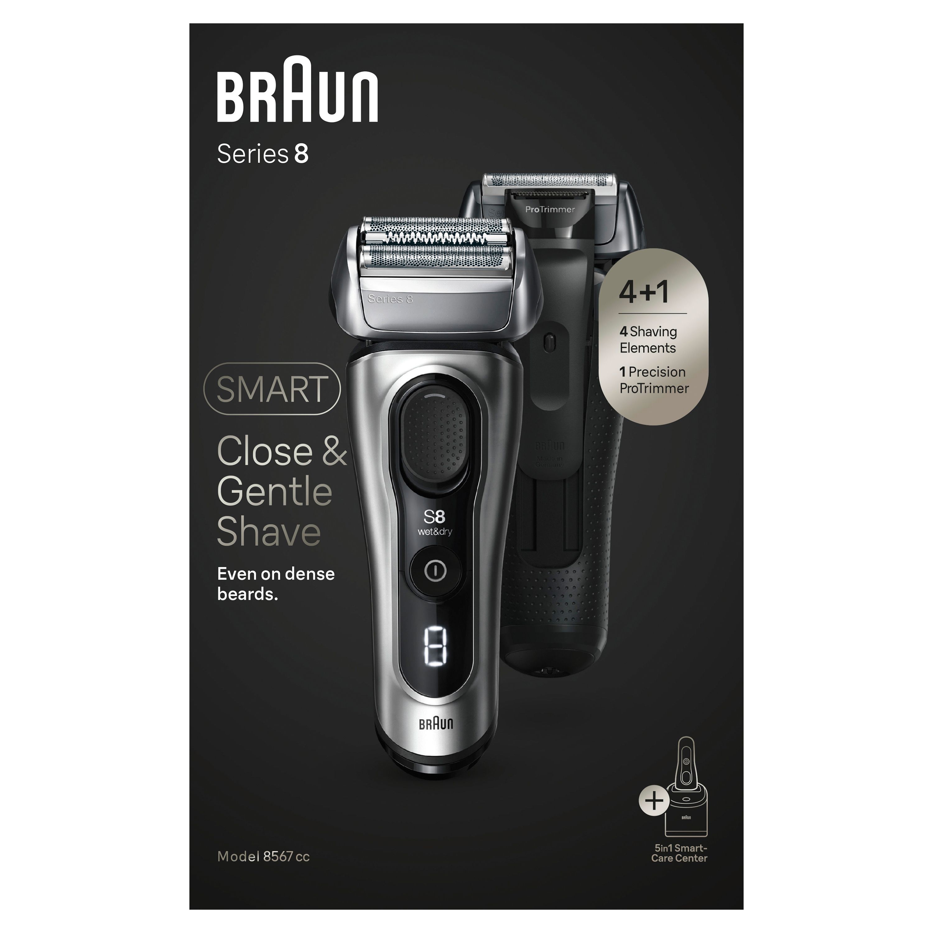Braun - Elektrischer Rasierer für Männer "Series 8 8567cc" Silver