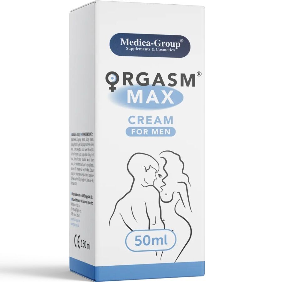Medica-Group Orgasm Max Creme für Männer, Kartonverpackung mit 50ml Inhalt.
