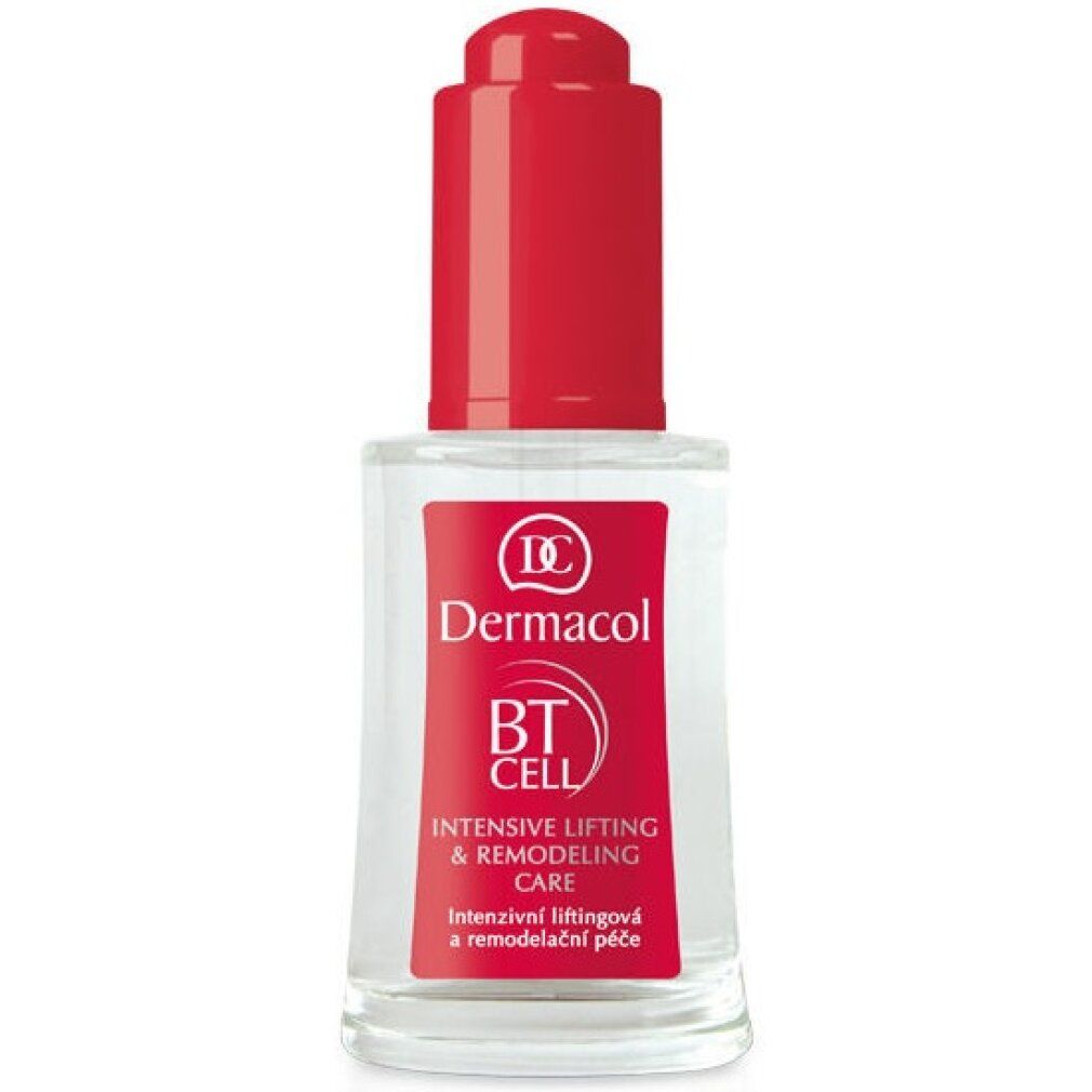 Serumflasche mit rotem Verschluss. Aufschrift: Dermacol BT CELL Intensive Lifting & Remodeling Care.