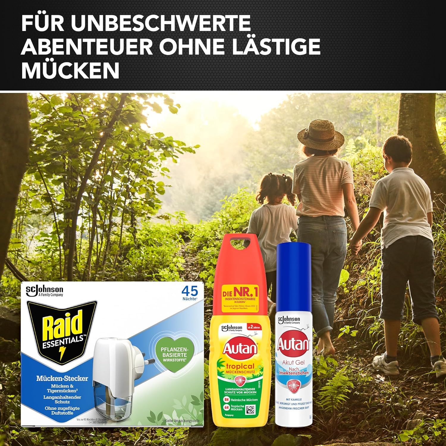 Autan und Raid Kombi-Pack, ideal zum Schutz gegen Mücken auf Reisen