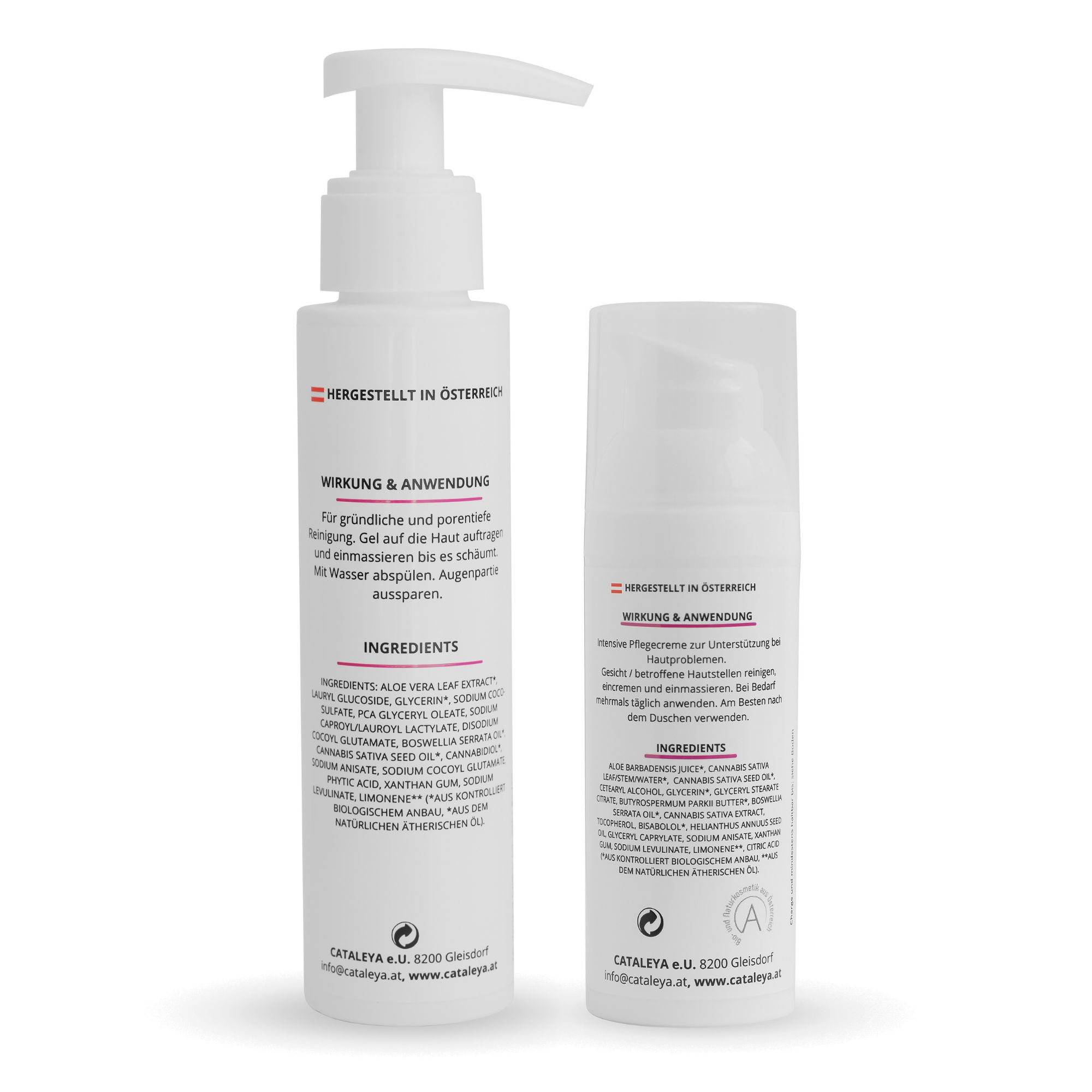 CATALEYA Gesichtscreme und Reinigungsgel - Naturkosmetik Set