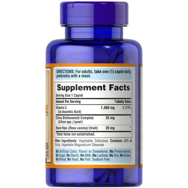 Puritan's Pride Vitamin C-1000 mg mit Bioflavonoiden und Hagebutten