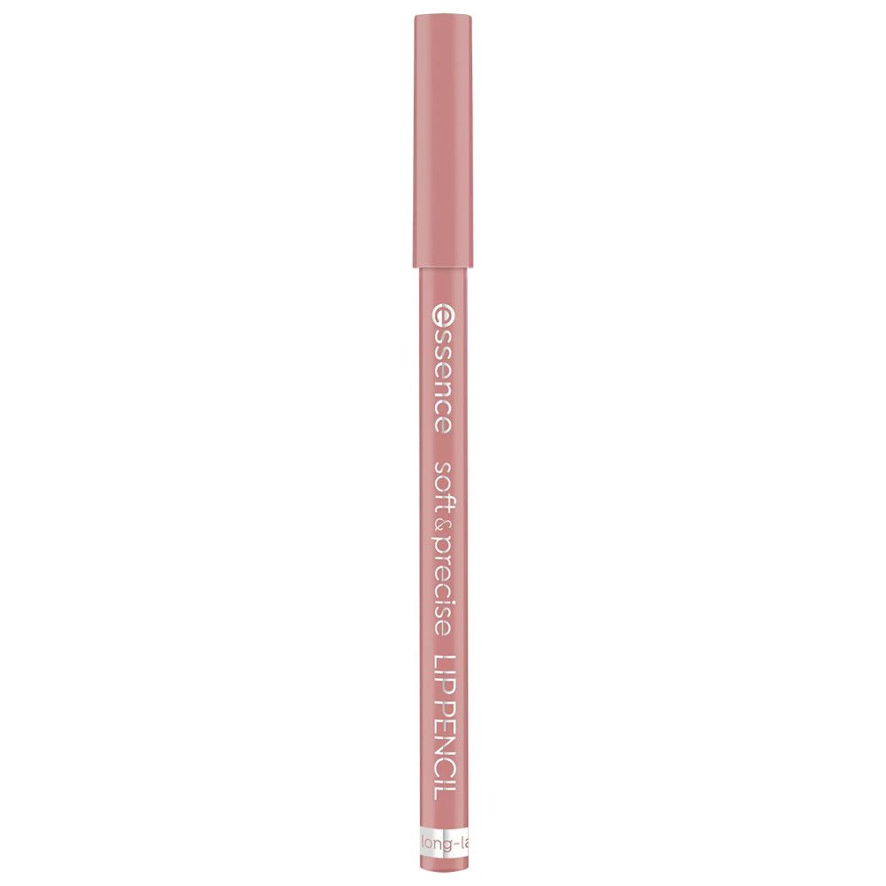 Essence Lippenkonturenstift. Rosa Stift mit Kappe. Aufschrift: soft & precise LIP PENCIL.