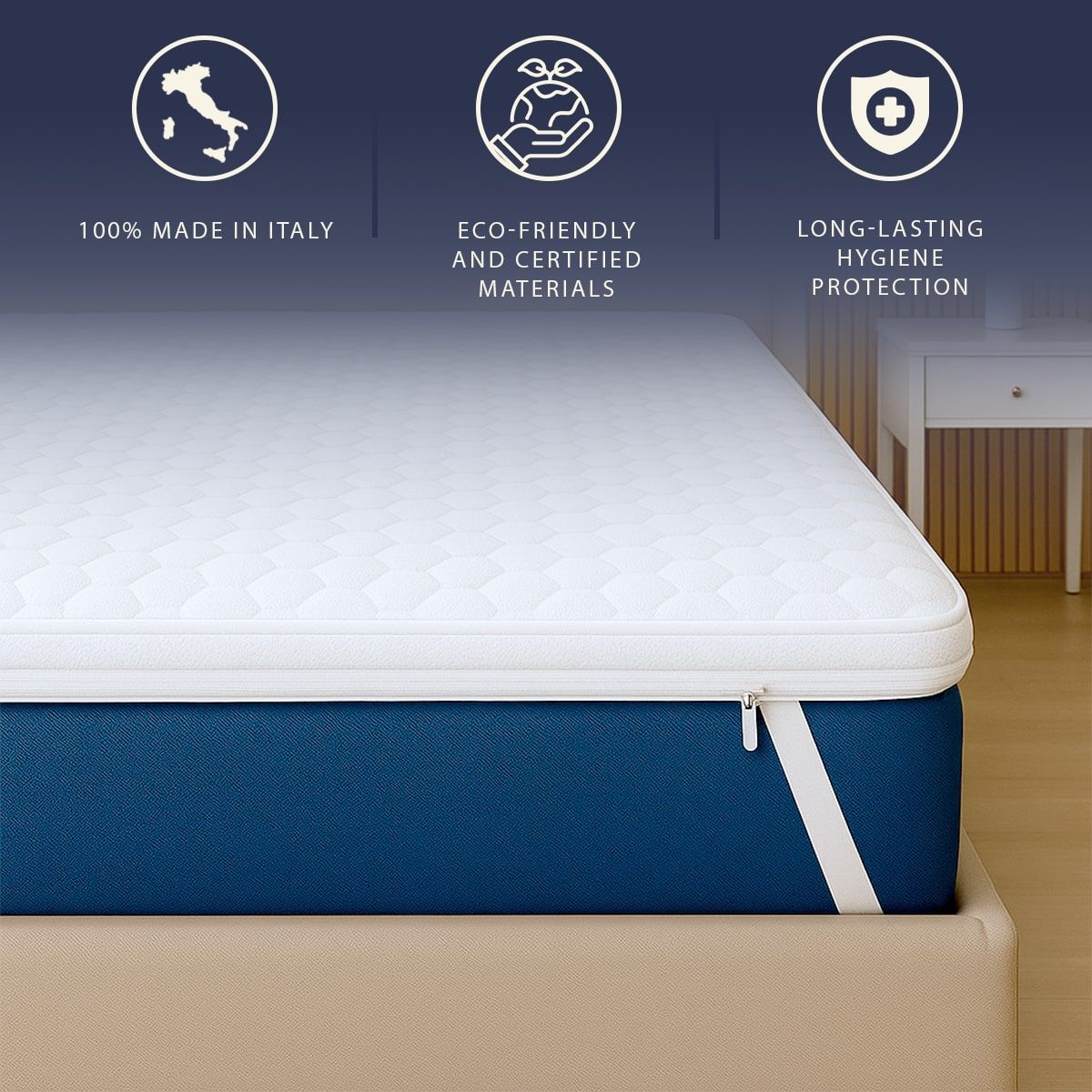 The White Stone Matratzentopper 160x190 aus Memory Foam mit Höhe 5 cm