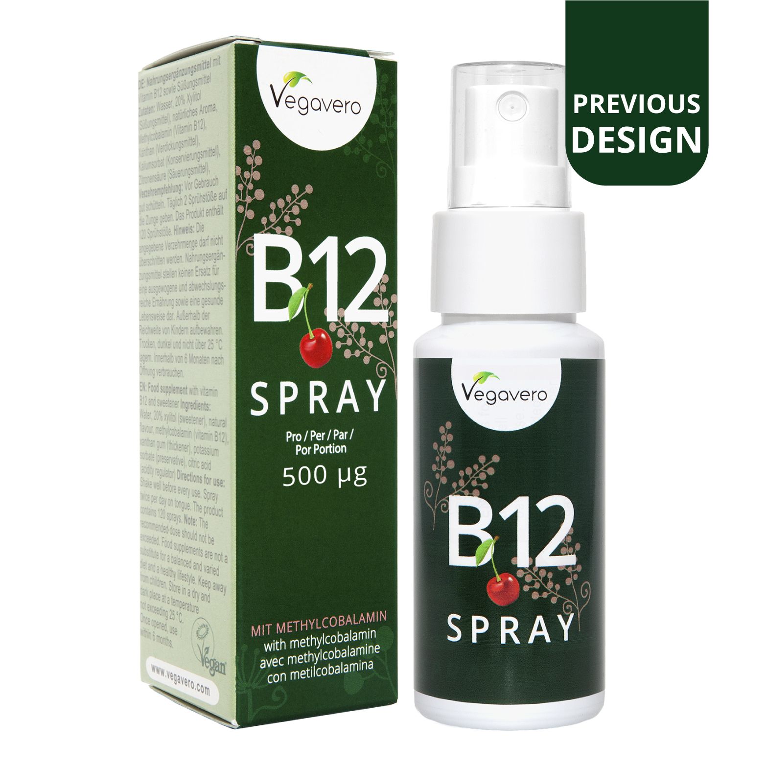 VEGAVERO Vitamin B12 Spray Cherry