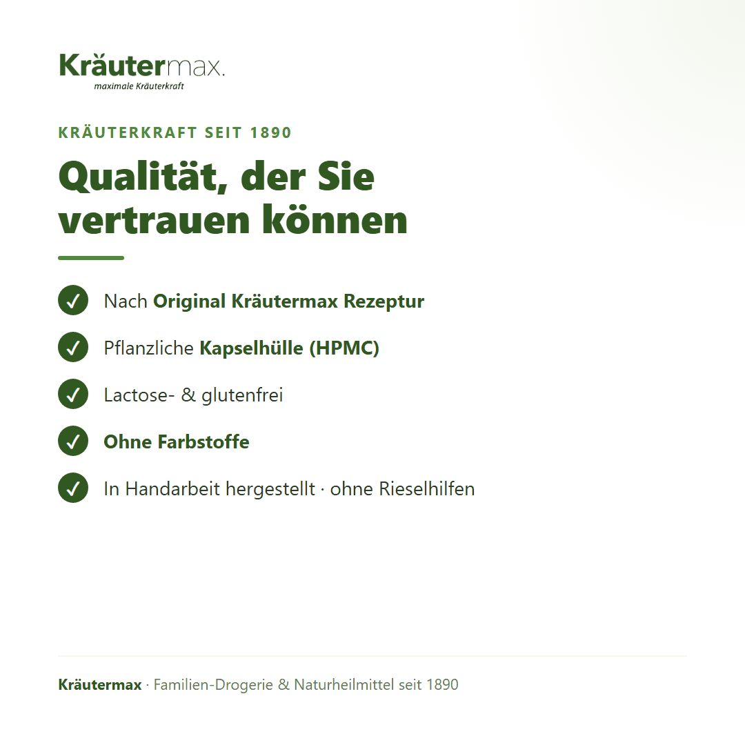 Innenansichten der Kräutermax Drogerie in Österreich, Regalreihen mit Produkten und Verkaufstresen.