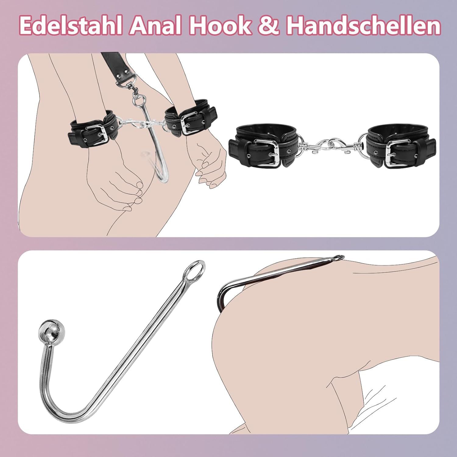 YICOCO BDSM Anal Hook Fesseln Kit Bondage-Set