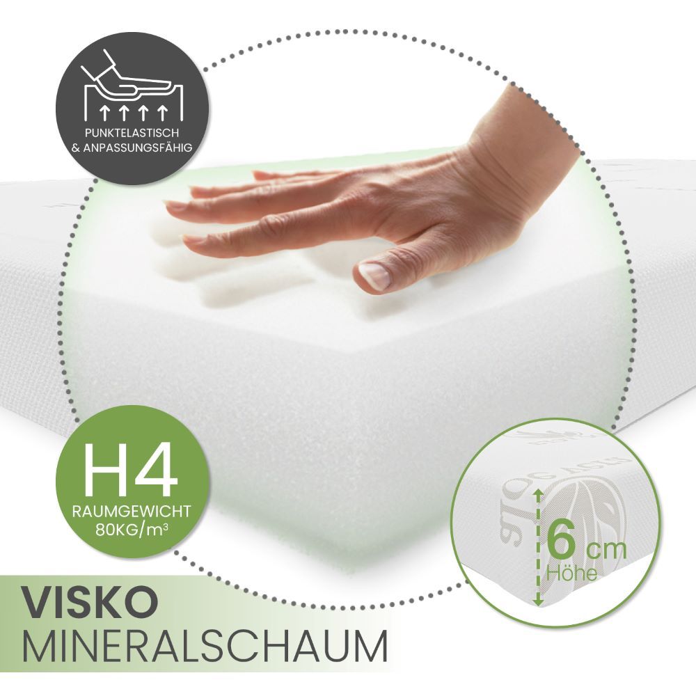 Bestschlaf Visko-Mineralschaum Matratzenauﬂage »Premium Spezial«, 6cm dick