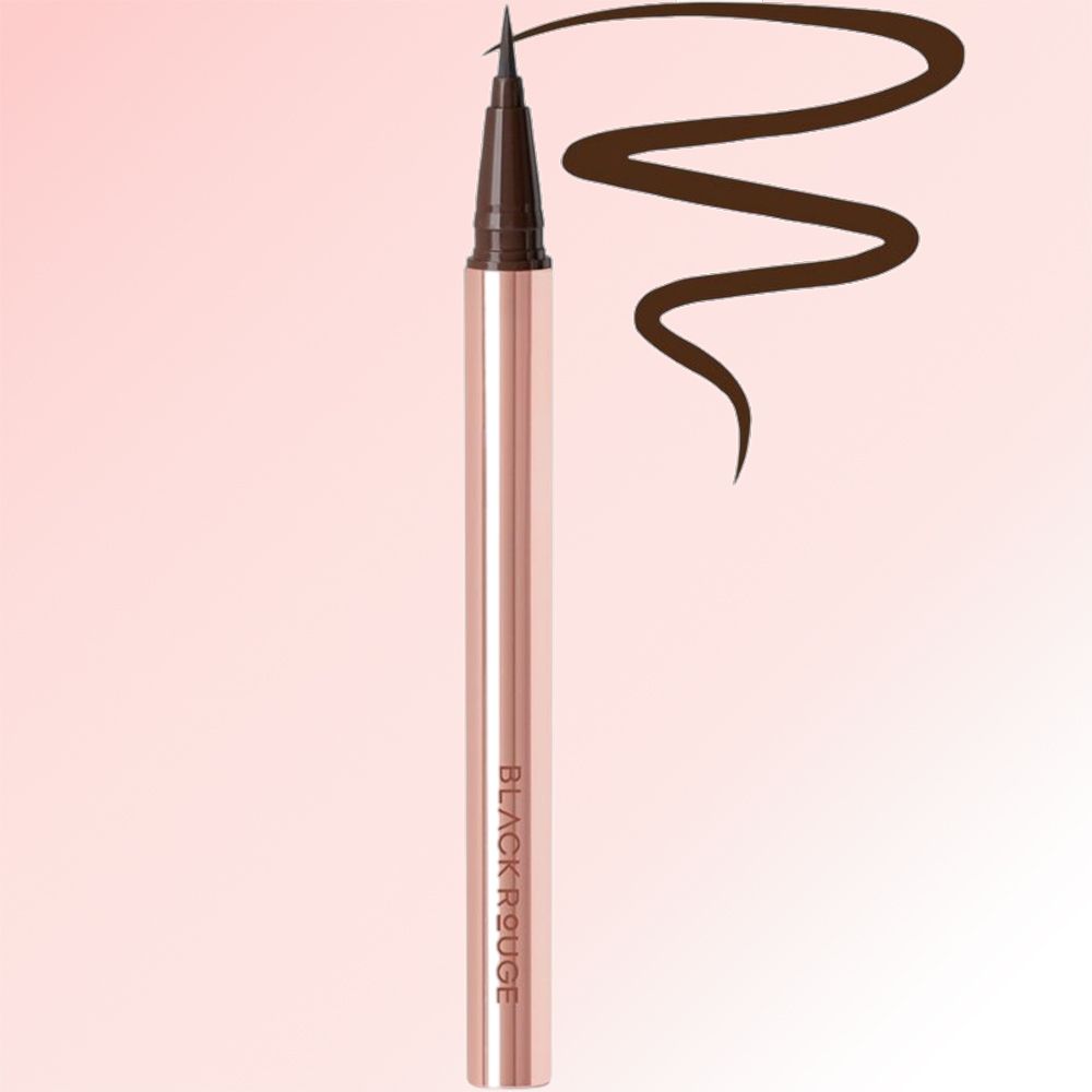 Roségoldener Eyeliner mit brauner Spitze und braunem Strich. Der Schriftzug BLACK ROUGE ist zu sehen.