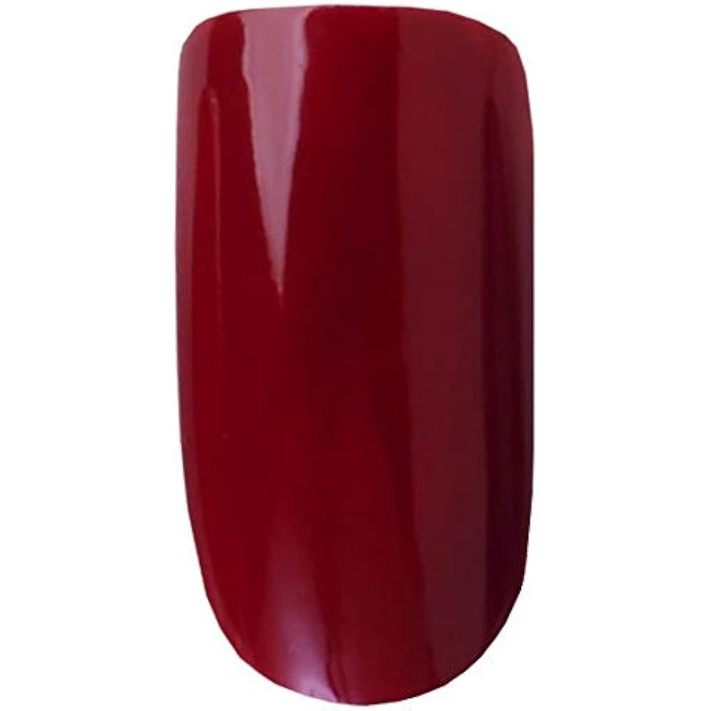 Nagellack-Farbmuster in Rot. Ovale Form, glänzende Oberfläche.